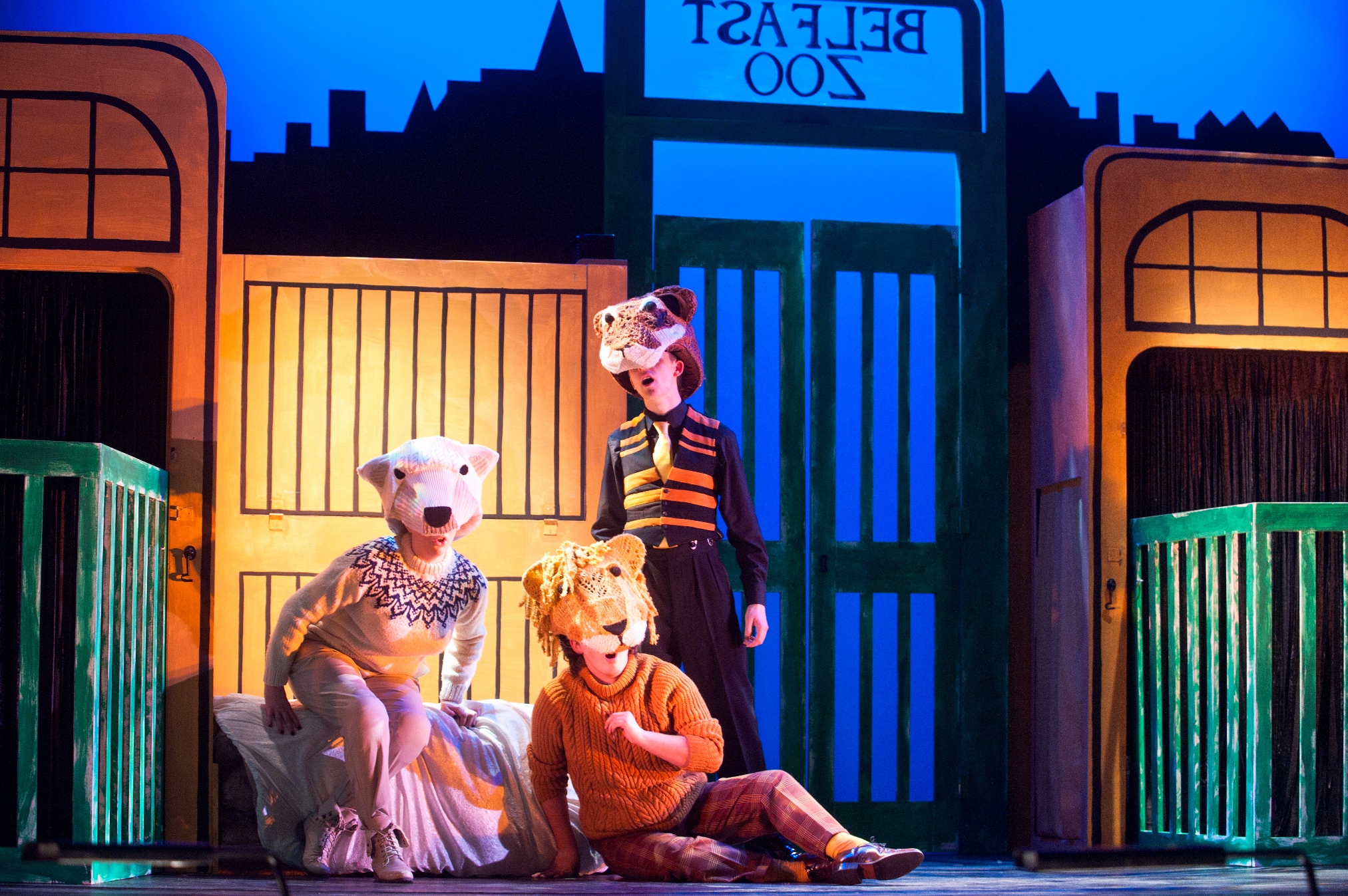Polar Bear (Alison Reid), Lion (Connor Smith) and Tiger (Christopher Honey). Scottish Opera's The Elephant Angel. Credit Tommy Ga-Ken Wan..jpg