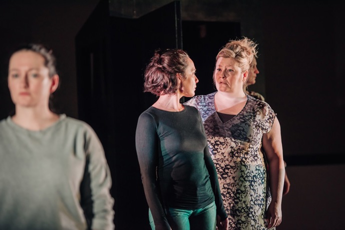 Elicia Daly, Gresa Pallaska, Karen Cargill and Pauline Goldsmith during Bluebeard's Castle rehearsals. Scottish Opera and Vanishing Point 2017. Credit Mihaela Bodlovic..JPG