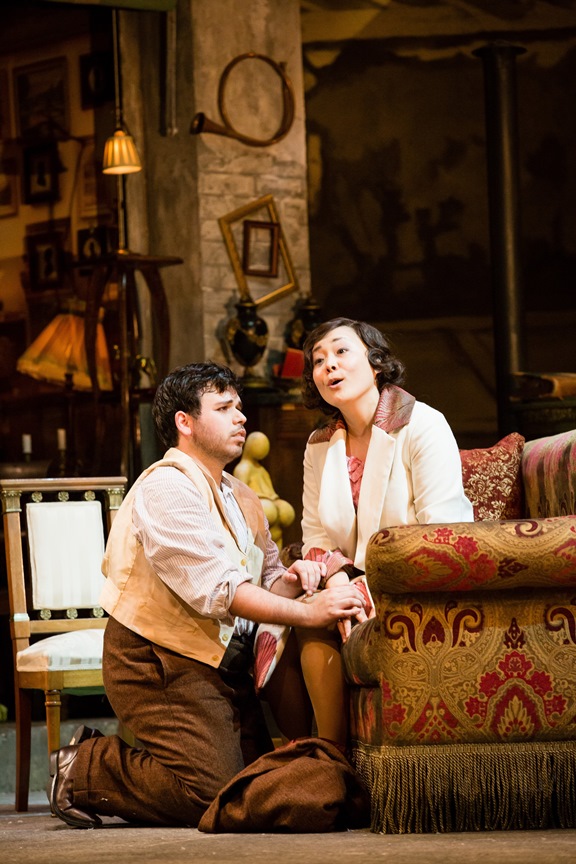 Luis Gomes (Rodolfo) and Hye-Youn Lee (Mimi) in La bohème. Scottish Opera 2017. Credit Sally Jubb.jpg
