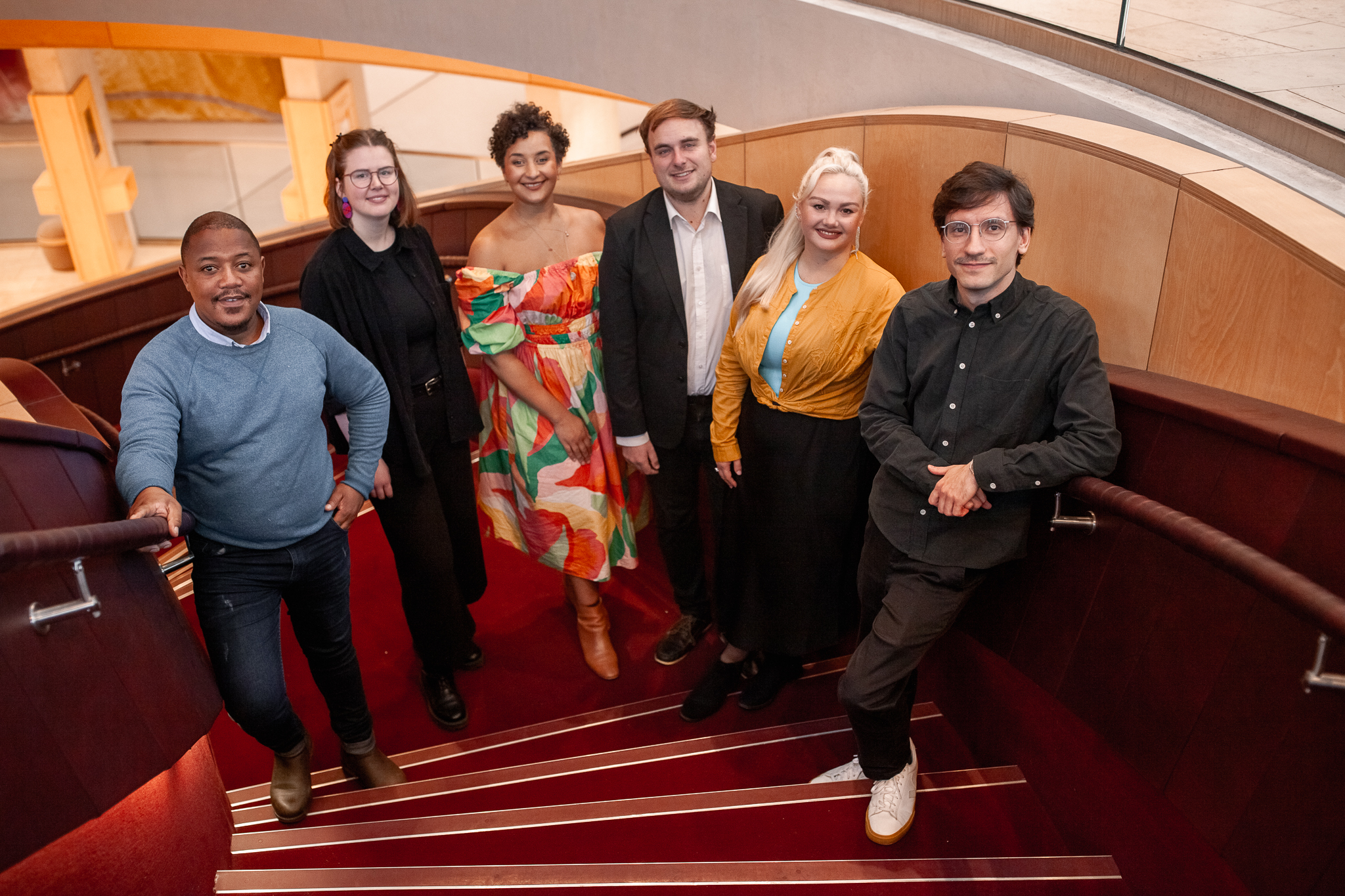 Scottish Opera Emerging Artists (L To R) Monwabisi Lindi, Lovisa Litsgard, Lea Shaw, Ross Cumming, Inna Husieva And Jose Javier Ucendo. Credit Christina Riley.