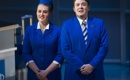 Sioned Gwen Davies as Stewardess and Jonathan McGovern as Steward in Flight. Scottish Opera 2018. Credit James Glossop..JPG