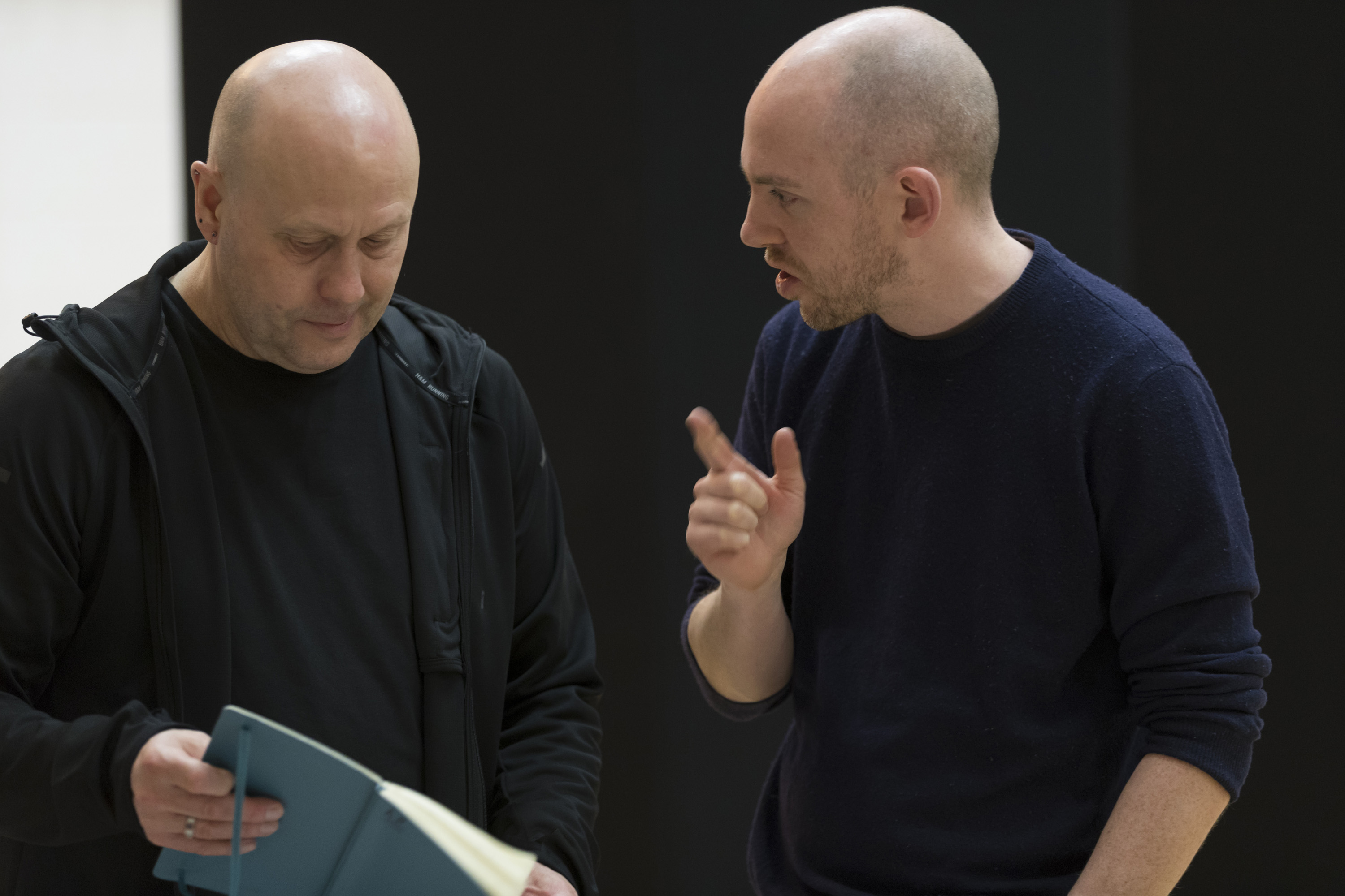 Choreographer Ashley Page and director Oliver Mears in rehearsals for Eugene Onegin. Scottish Opera 2018. Credit James Glossop..JPG