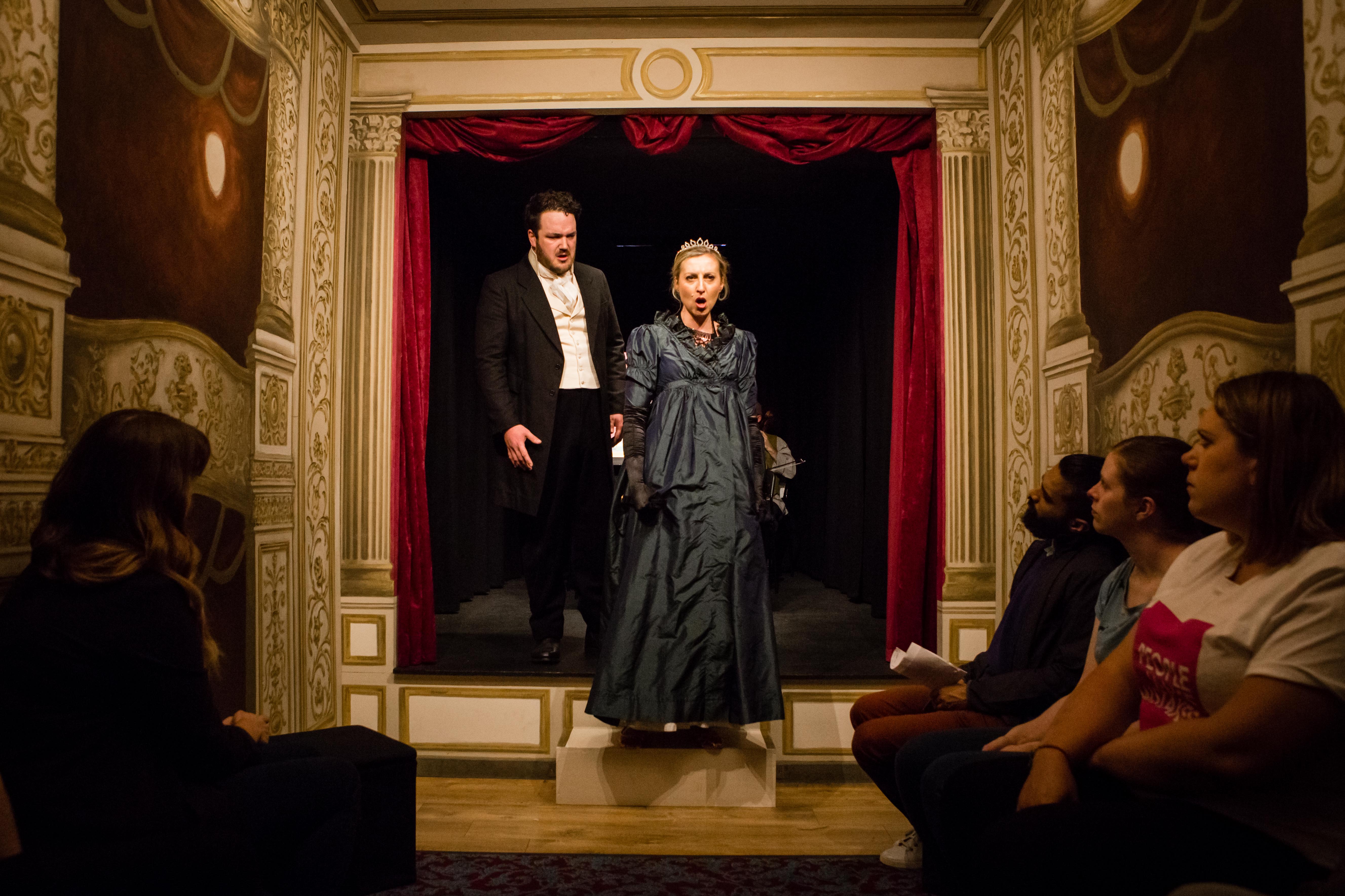 Andrew McTaggart and Jessica Leary in A Little Bit of Eugene Onegin. Scottish Opera 2018. Credit Sally Jubb..jpg