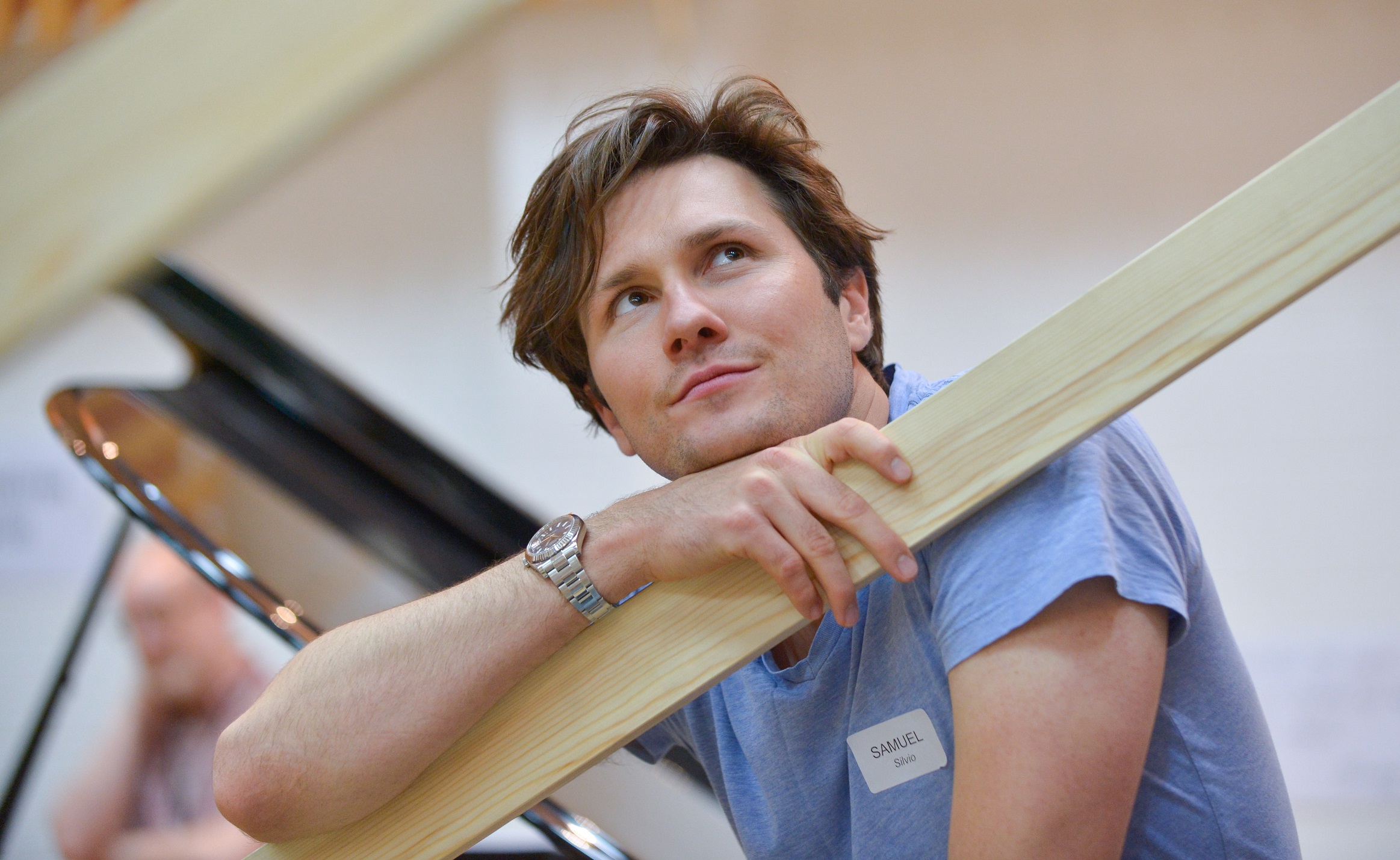 Samuel Dale Johnson at Pagliacci rehearsals. Scottish Opera 2018. Credit Julie Howden..JPG