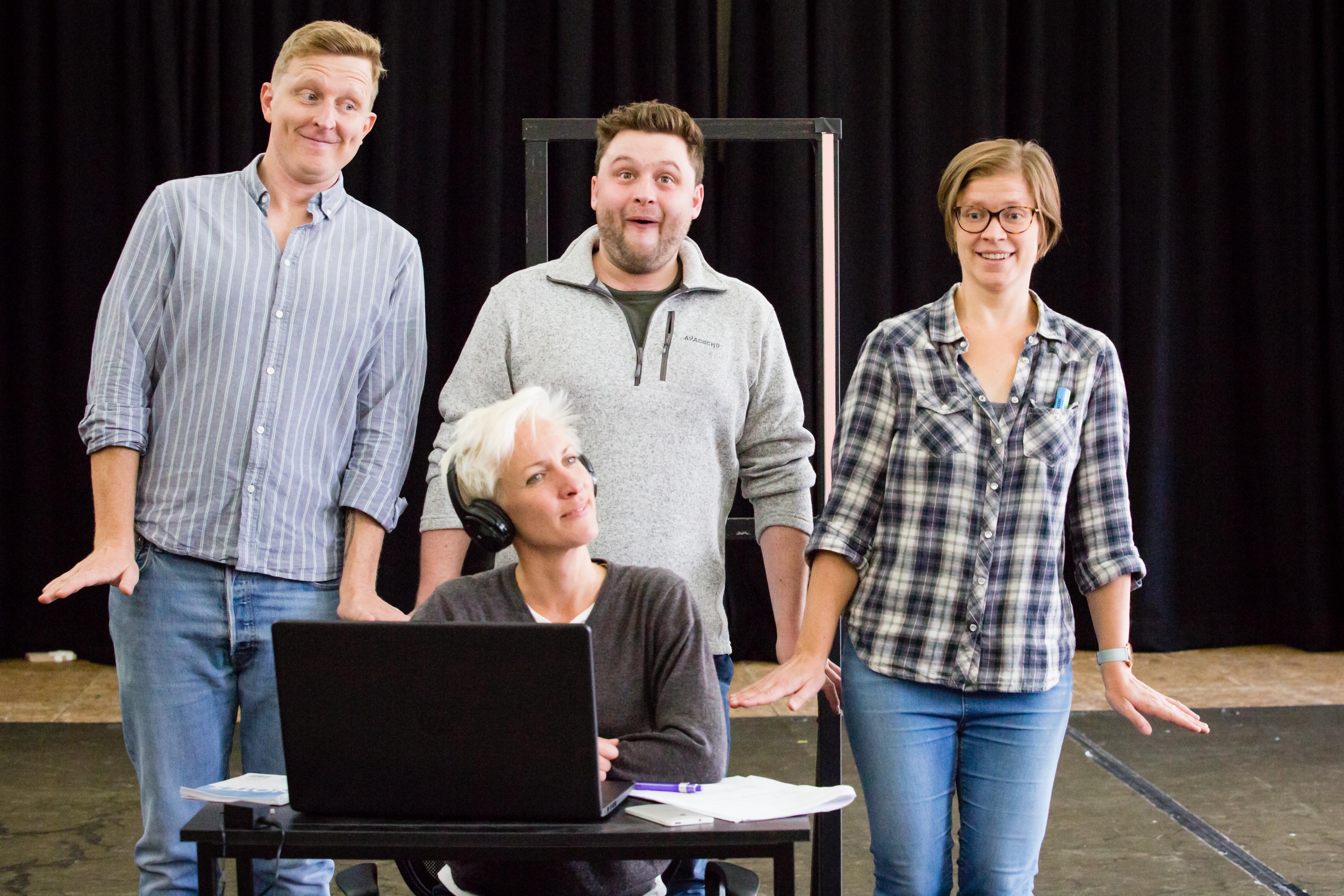 Dawid Kimberg, Richard Pinkstone, Sarah Champion and Hannah Birkin in rehearsals for Opera Highlights. Scottish Opera 2018. Credit Sally Jubb..jpg