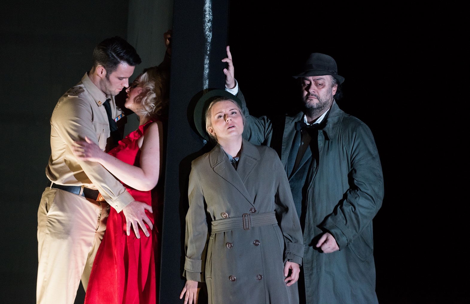 Adam Smith, Sioned Gwen Davies, Lina Johnson and Aris Argiris in Rigoletto. Scottish Opera 2018. Credit Julie Howden..JPG