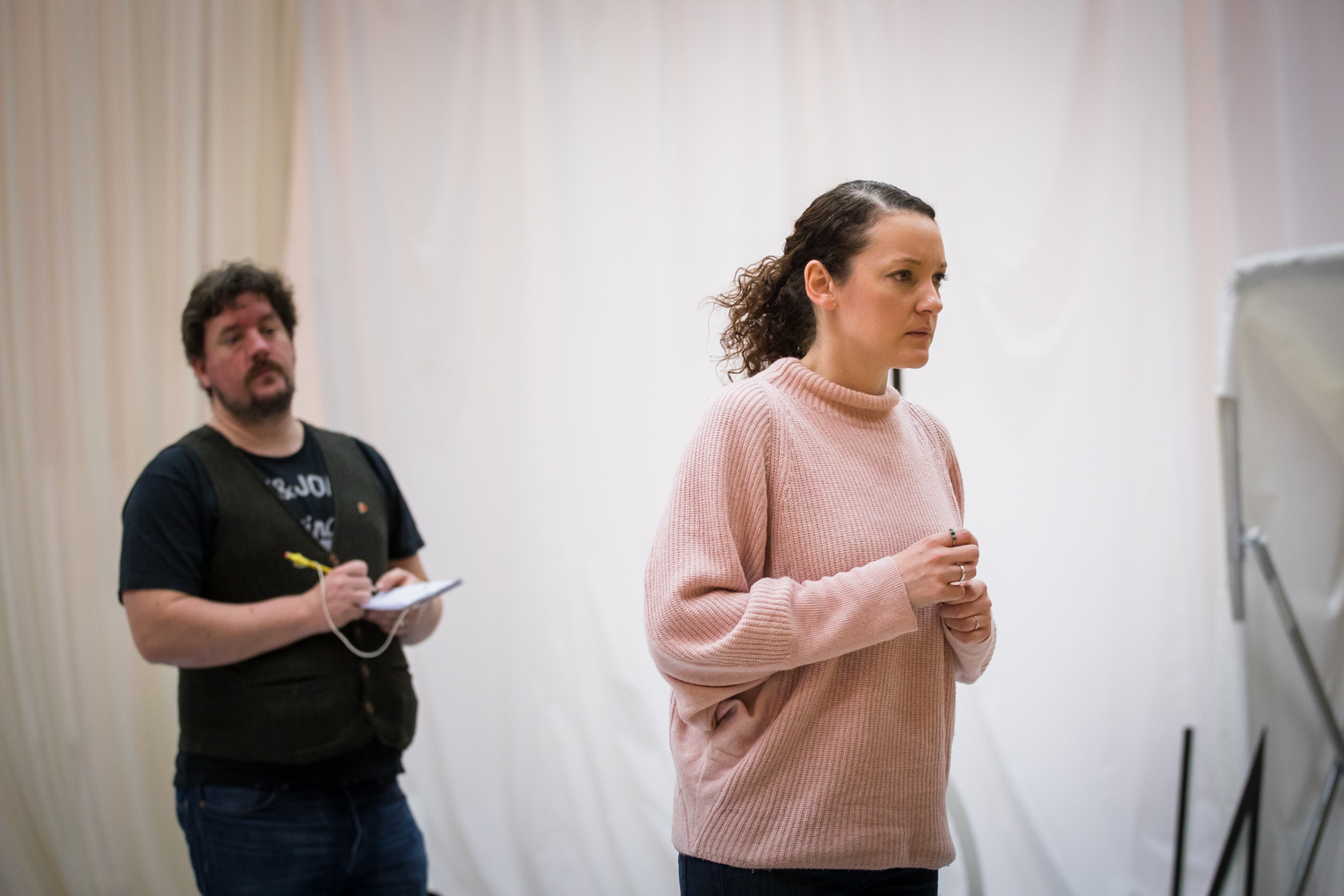 Benedict Nelson and Jennifer France in rehearsal for Anthropocene. Scottish Opera 2018. Credit Nadine Boyd.jpg