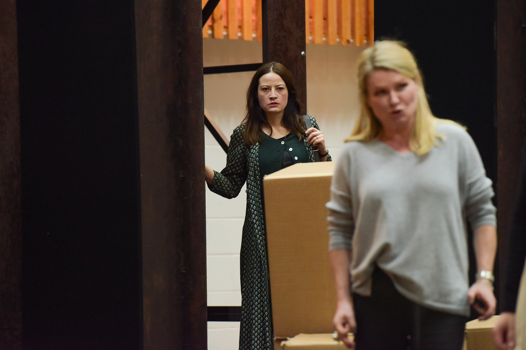 Hanna Hipp (Varvara) and Patricia Bardon (Kabanicha) in rehearsals for Kátya Kabanová. Scottish Opera 2019. Credit Julie Howden..JPG
