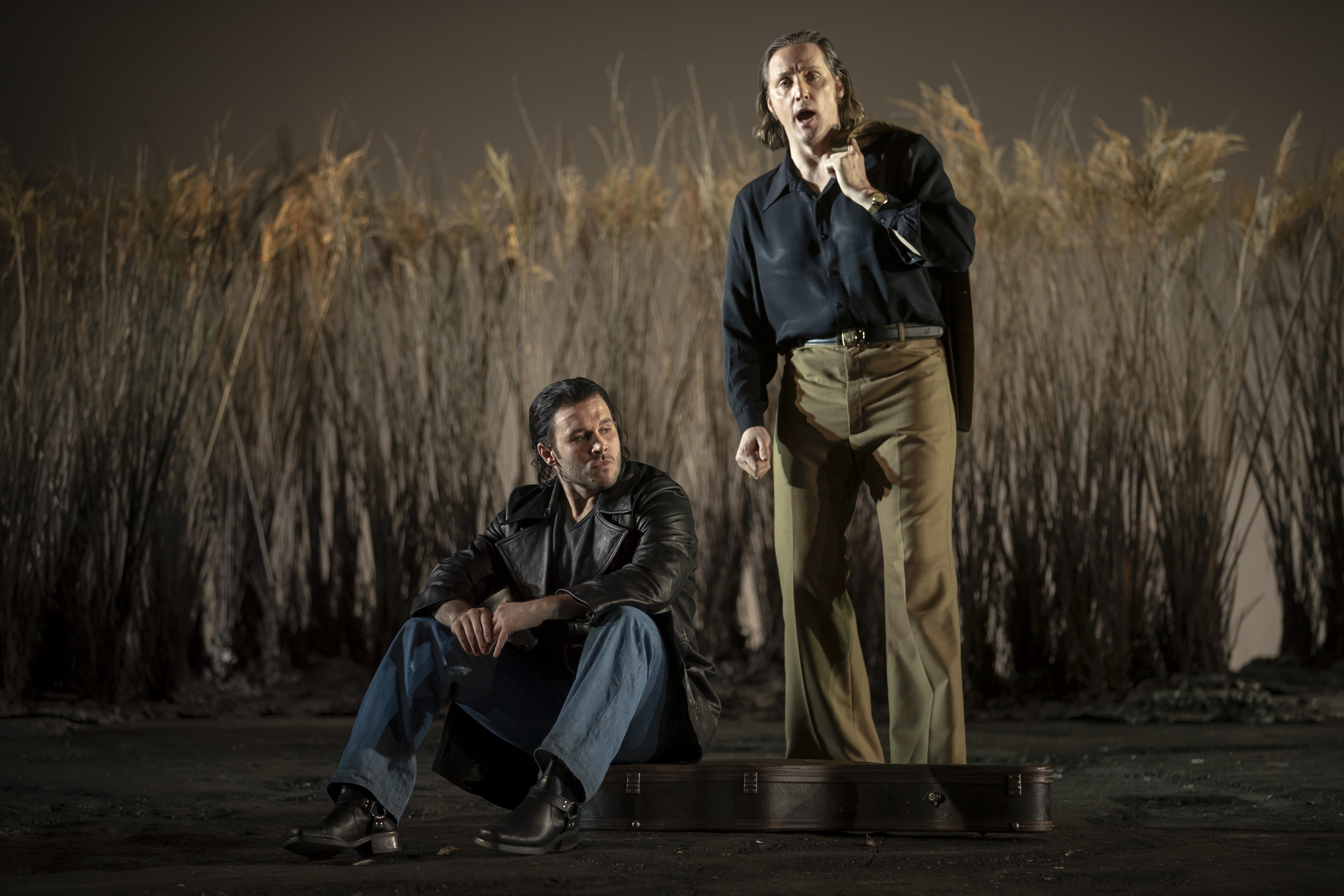 Trystan Llŷr Griffiths (Vanya Kudrjash) and Ric Furman (Boris Grigoryevich) in Kátya Kabanová. Scottish Opera 2019. Credit James Glossop..JPG