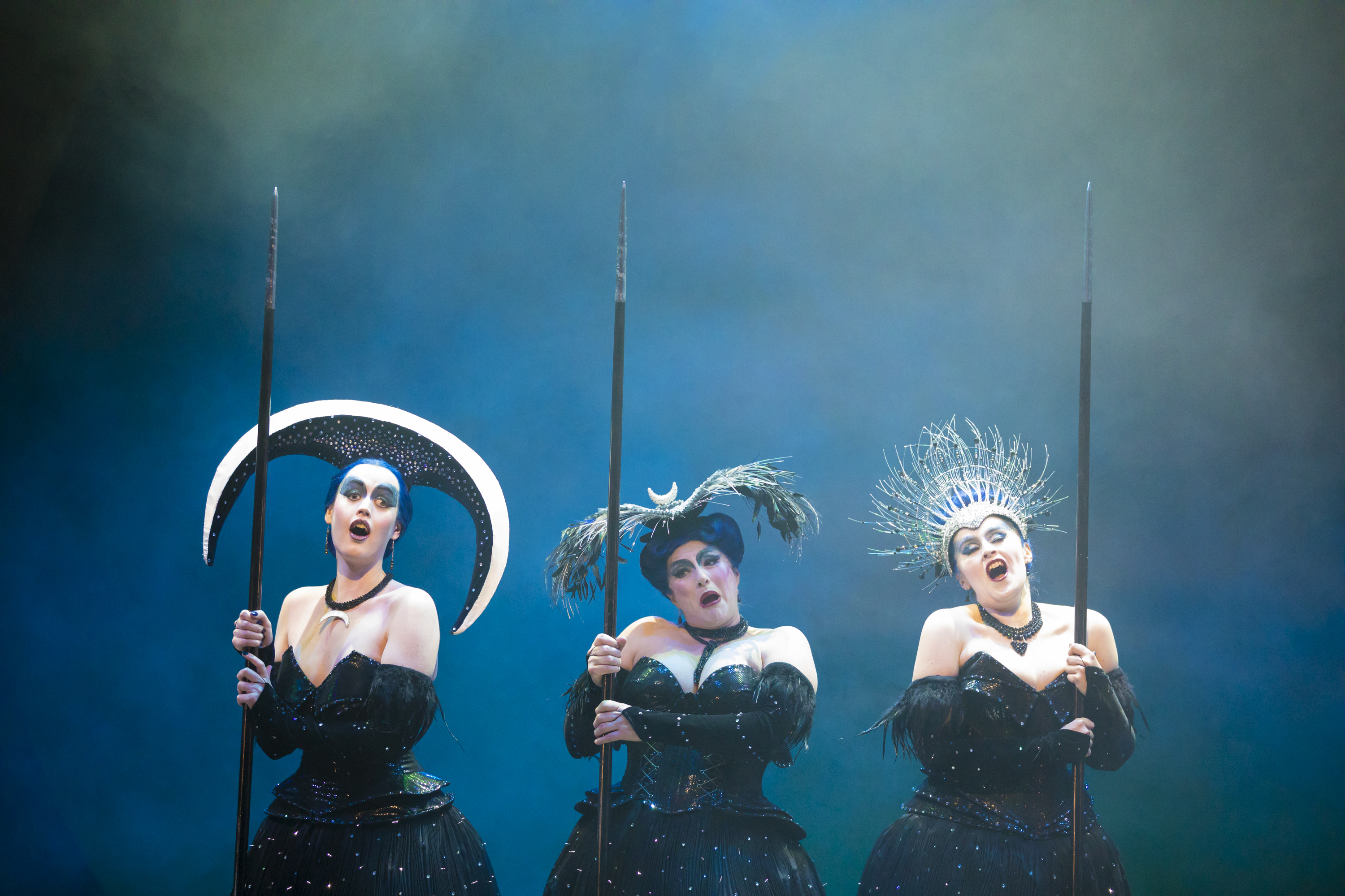 Bethan Langford (Second Lady), Jeni Bern (First Lady) and Sioned Gwen Davies (Third Lady) in The Magic Flute. Scottish Opera 2019. Credit James Glossop.JPG