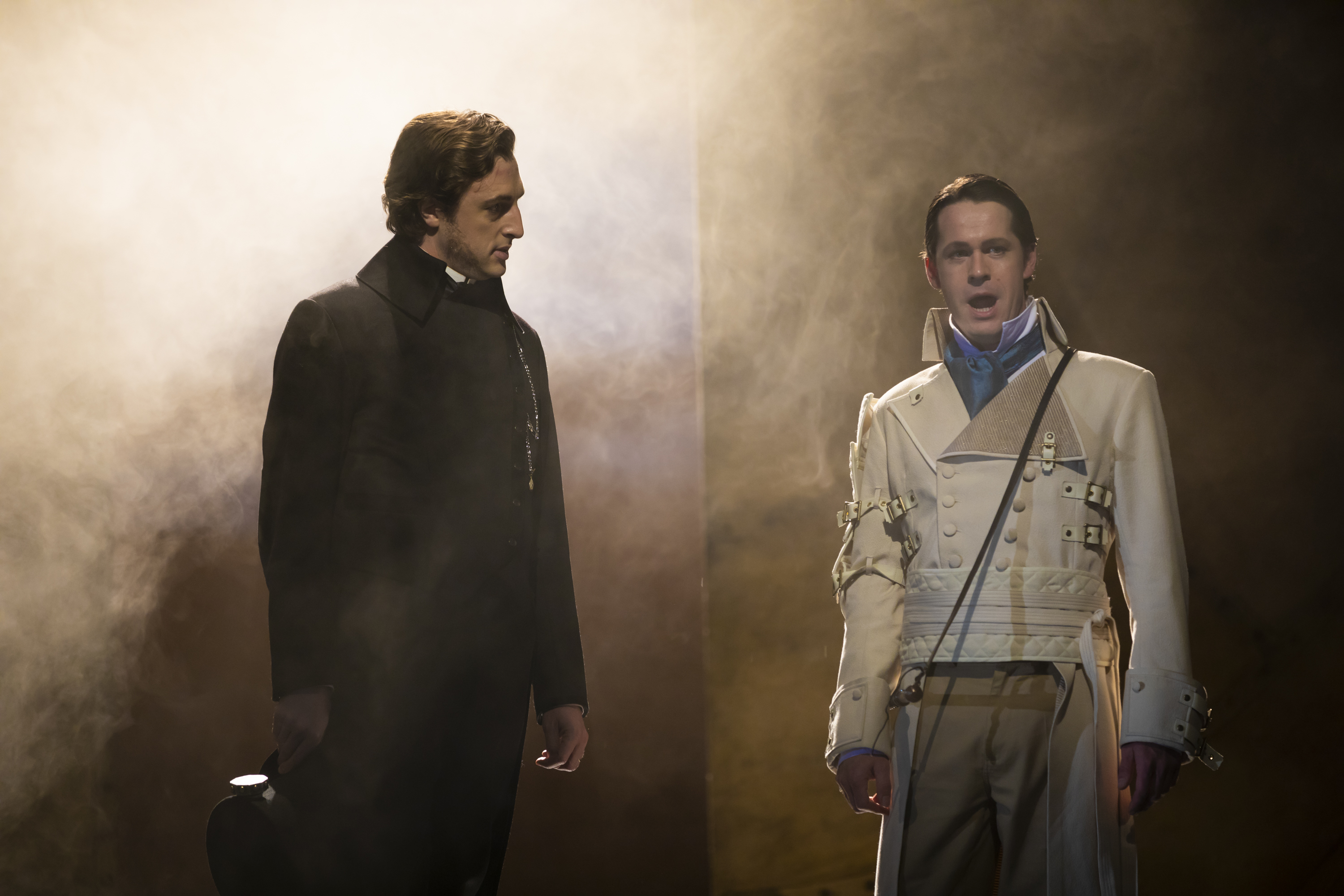 Dingle Yandell (The Speaker) and Peter Gijsbertsen (Tamino) in The Magic Flute. Scottish Opera 2019. Credit James Glossop.JPG