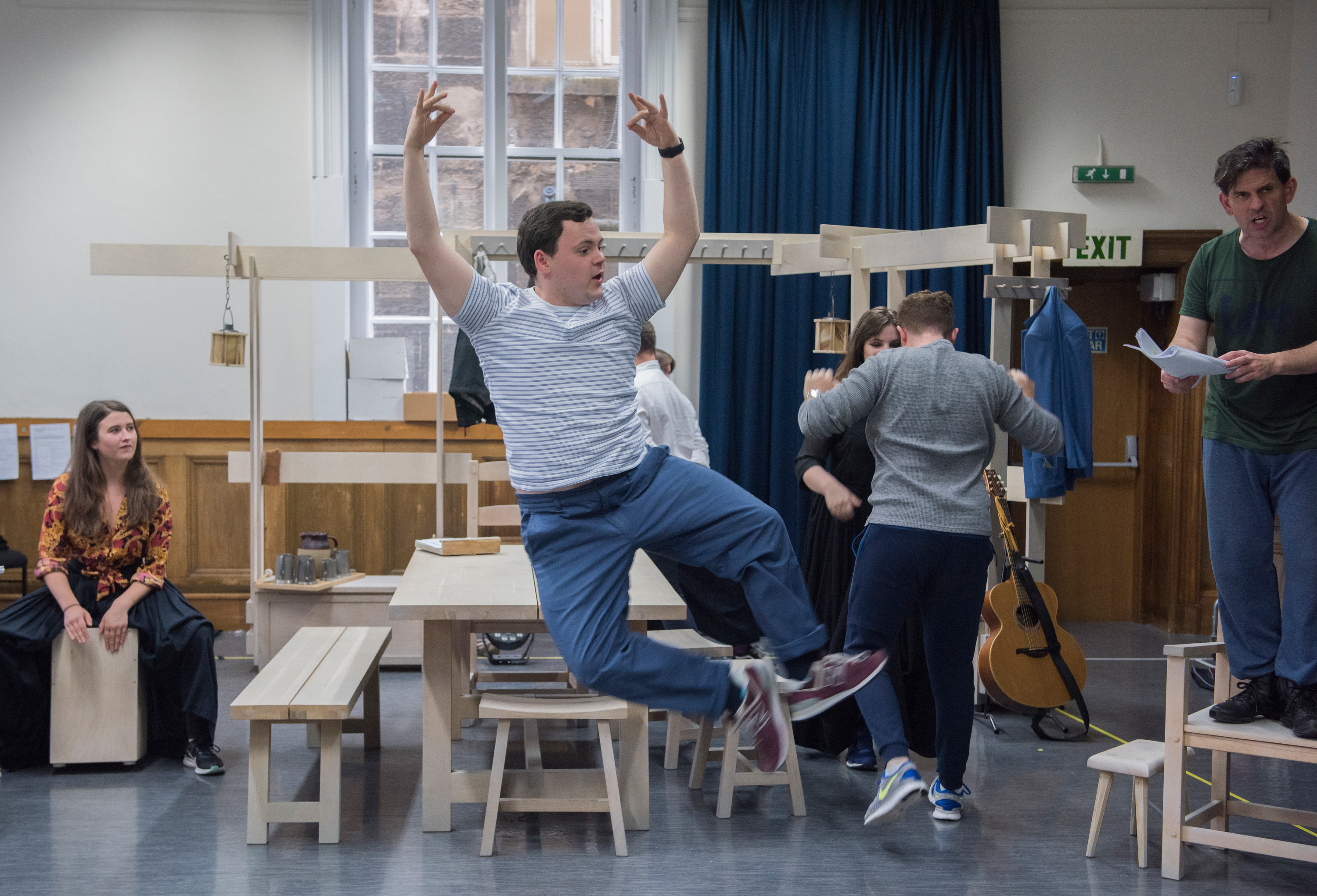 James McIntyre and the cast of Amadeus & the Bard in rehearsals. Scottish Opera 2019. Credit Julie Howden.JPG