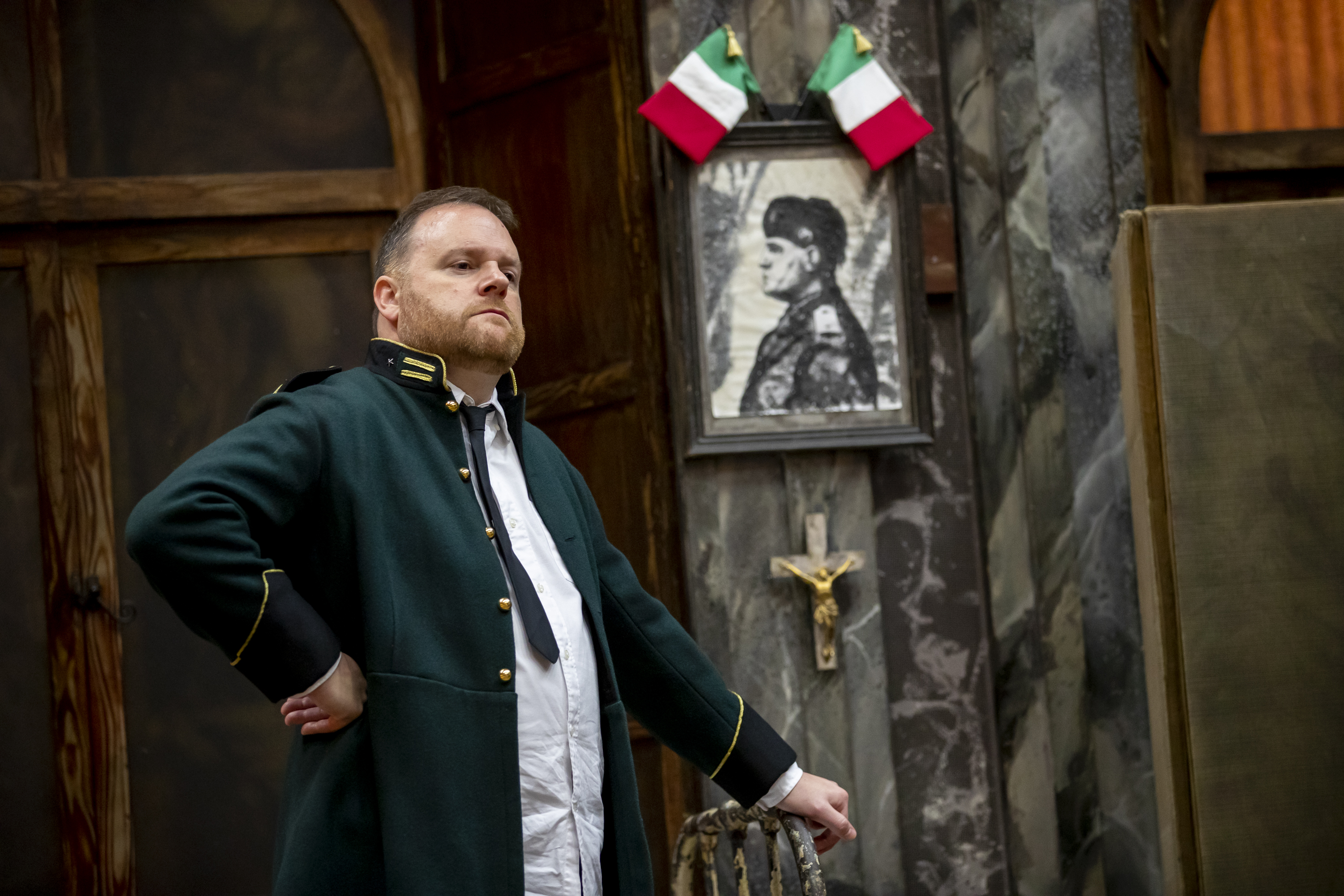 Roland Wood (Scarpia) in Tosca rehearsals. Scottish Opera 2019. Credit James Glossop. (3).JPG
