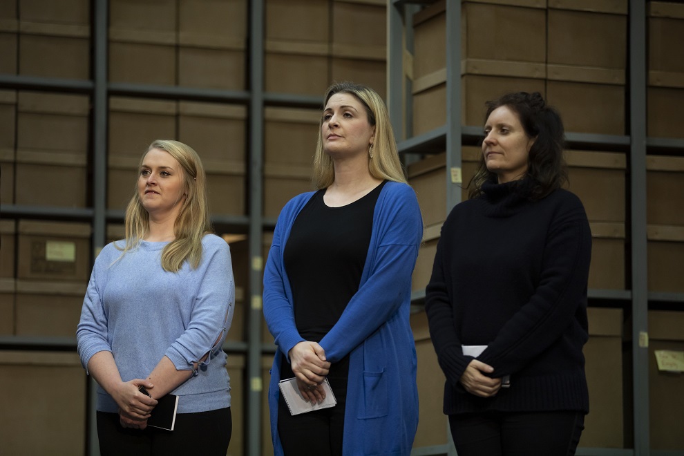 Sioned Gwen Davies, Emma Carrington and Louise Callinan in rehearsals for Nixon in China. Scottish Opera 2020. Credit James Glossop..JPG