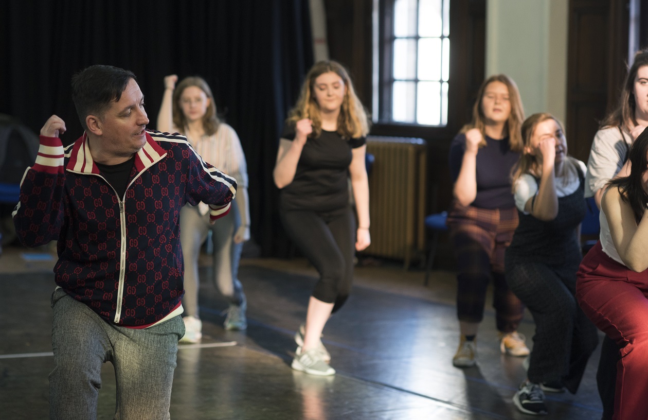 Director Johnny McKnight and Scottish Opera Young Company members in rehearsal.JPG
