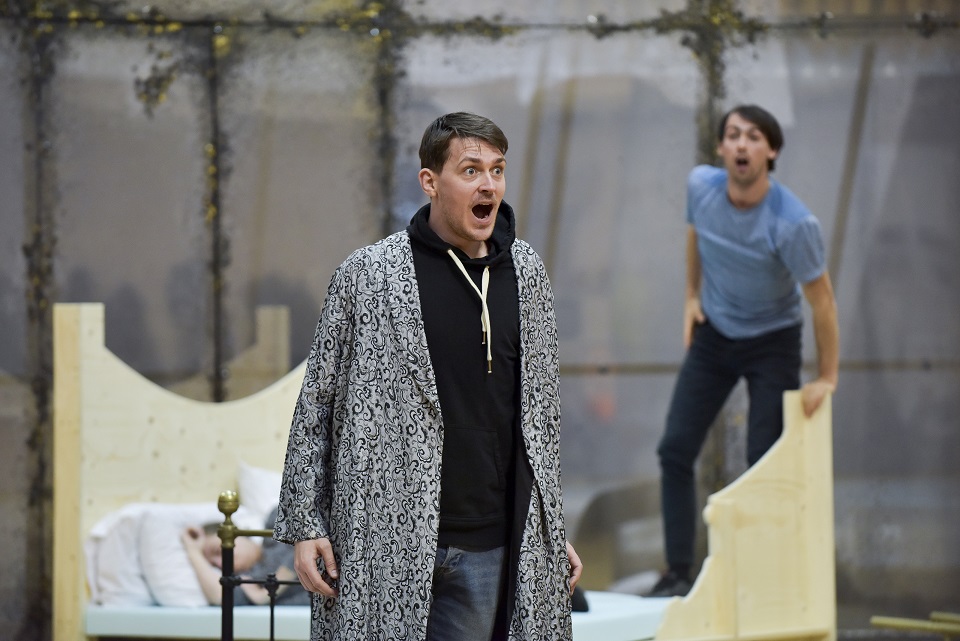Morten Grove Frandsen (Oberon) and Dan Armstrong (Puck) in A Midsummer Night's Dream rehearsals. Scottish Opera 2020. Credit Julie Howden..JPG