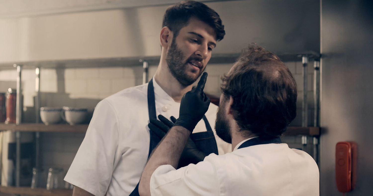 Kai (Mark Nathan) and Angus (Arthur Bruce) having an argument in The Narcissistic Fish