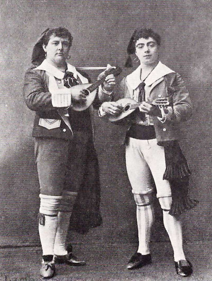 Rutland Barrington (Giuseppe) and Courtice Pounds (Marco) in the original cast of The Gondoliers, 1891.jpg