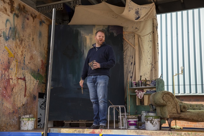David Ireland (Colline). La Boheme rehearsals. Scottish Opera 2020. Credit James Glossop..JPG