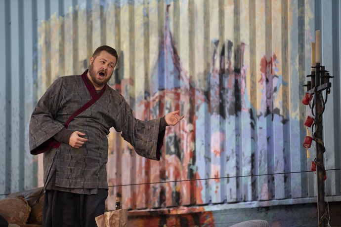 David Ireland (Colline). La Boheme Dress Rehearsal. Scottish Opera 2020. Credit James Glossop.JPG