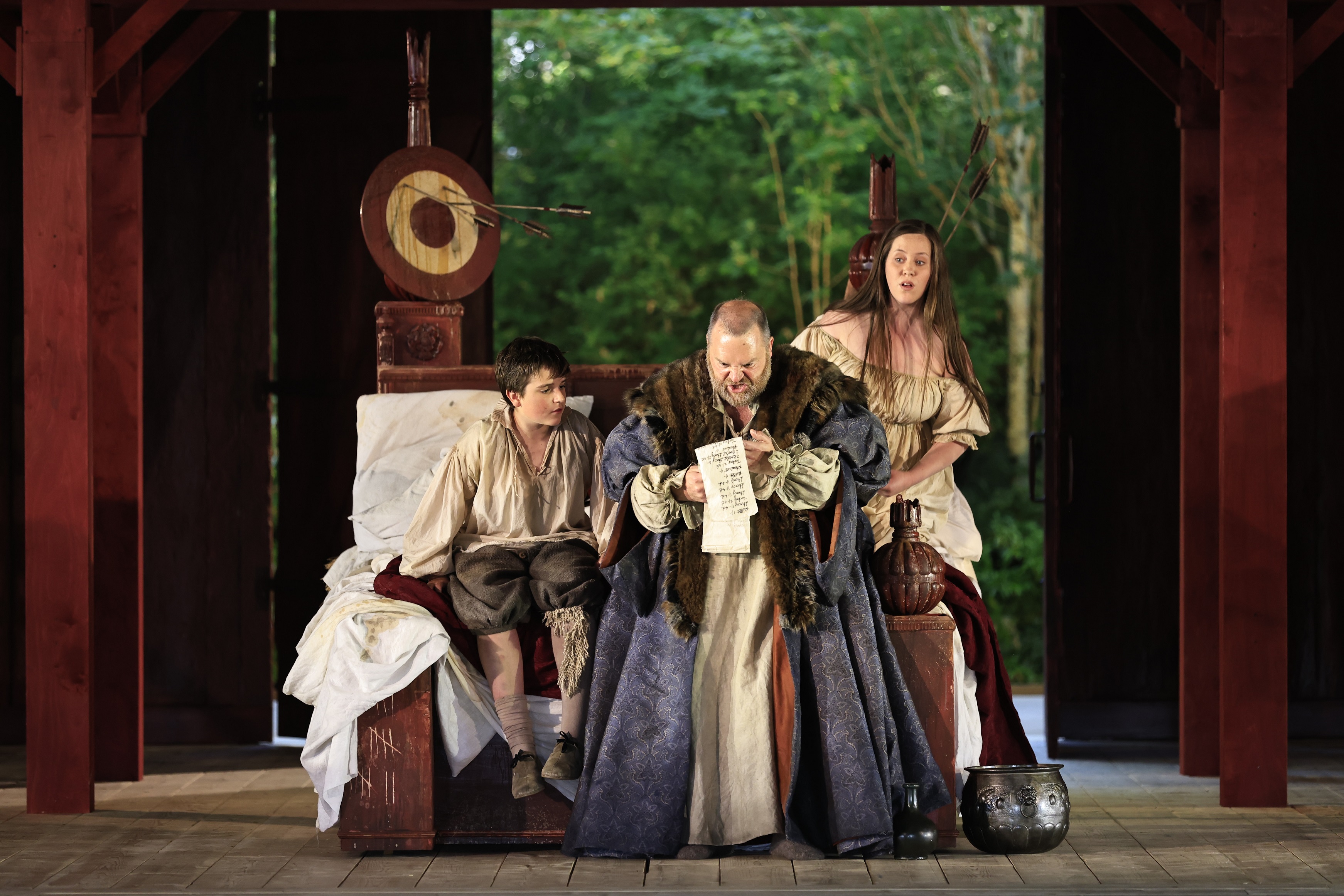 Fergus Wood, Roland Wood and Sally Swanson at Falstaff Dress Rehearsal. Scottish Opera 2021. Credit James Glossop..JPG