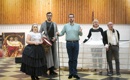 Catriona Hewitson, Dan Shelvey, Ben McAteer, Yvonne Howard and Richard Suart in The Gondoliers rehearsals. Scottish Opera 2021. Credit Jane Barlow..JPG