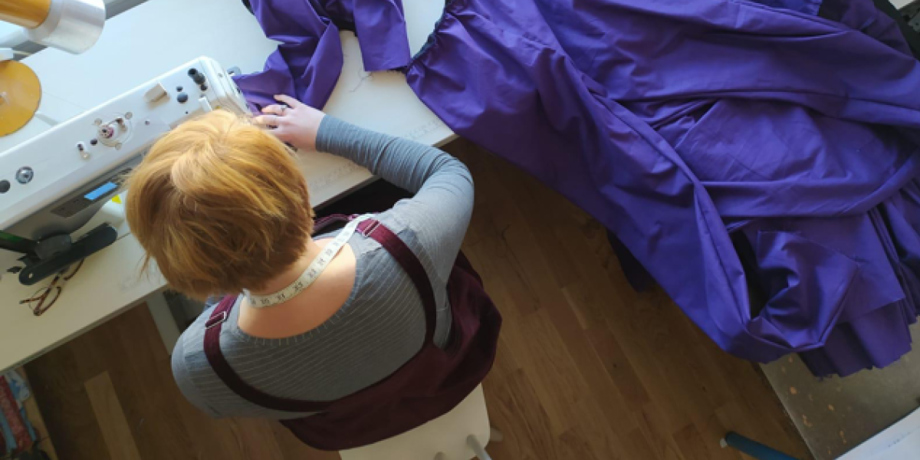 Making scrubs for NHS Scotland during the pandemic in 2020.