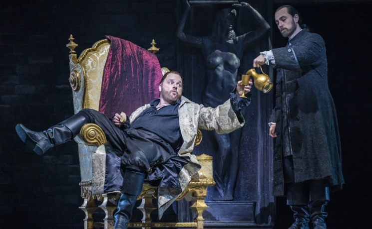 Roland Wood (Don Giovanni) and Zachary Altman (Leporello), Don Giovanni 2022. Credit James Glossop