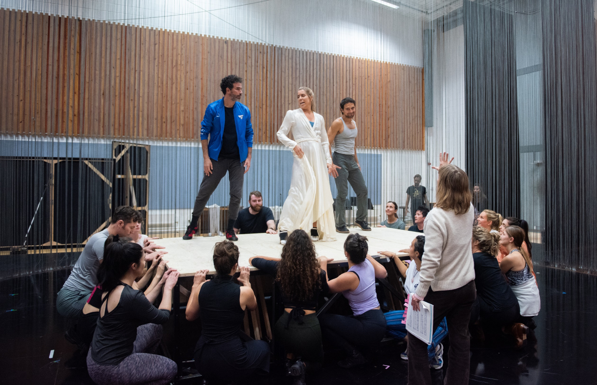 Lauren Fagan (Margarita Xirgu) with dancers Juan Pedro Delgado and Aitor Hernandez during Ainadamar rehearsals. Scottish Opera 2022. Credit Julie Howden.jpg