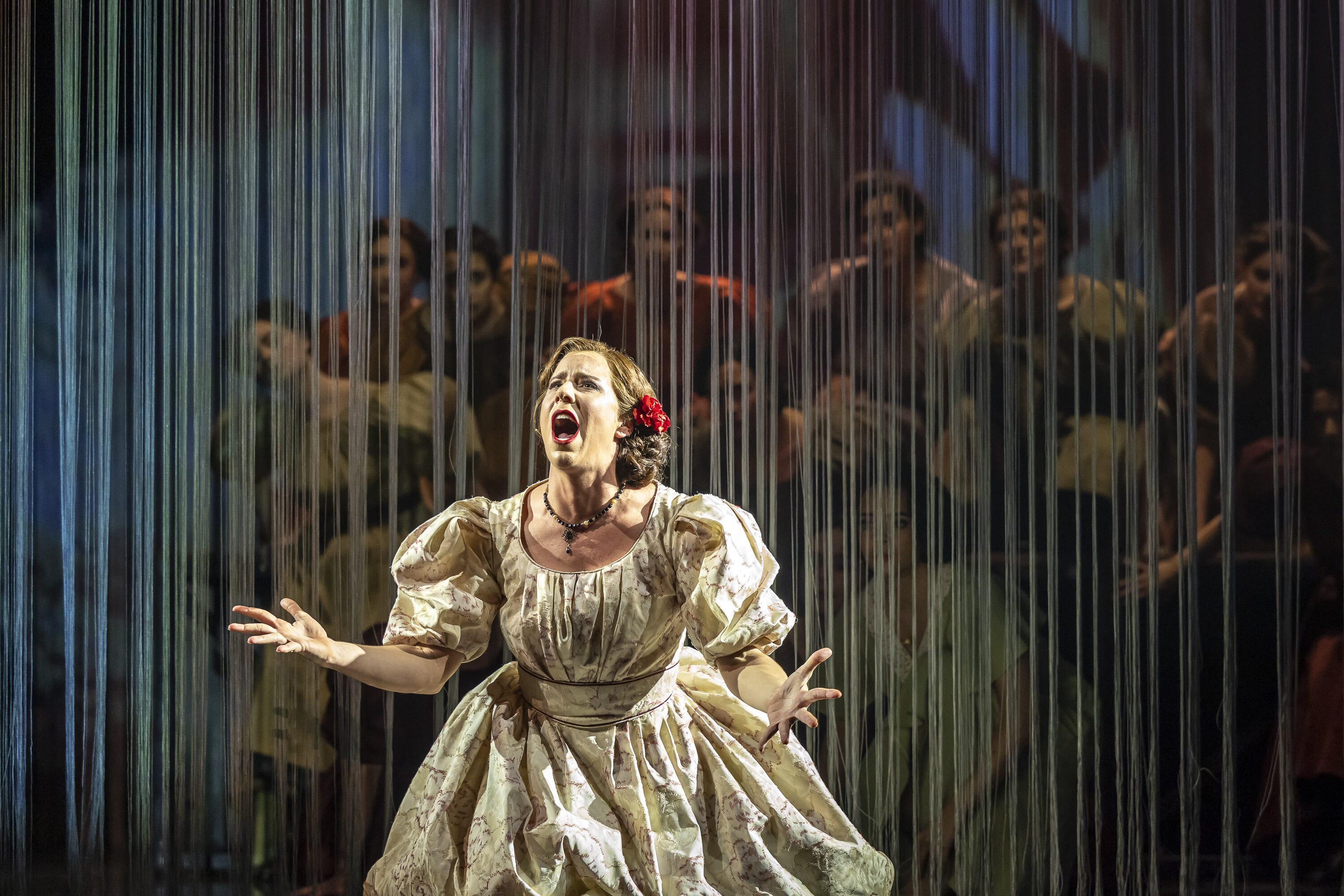 Lauren Fagan (Margarita Xirgu) in Ainadamar Dress Rehearsal. Scottish Opera 2022. Credit James Glossop.