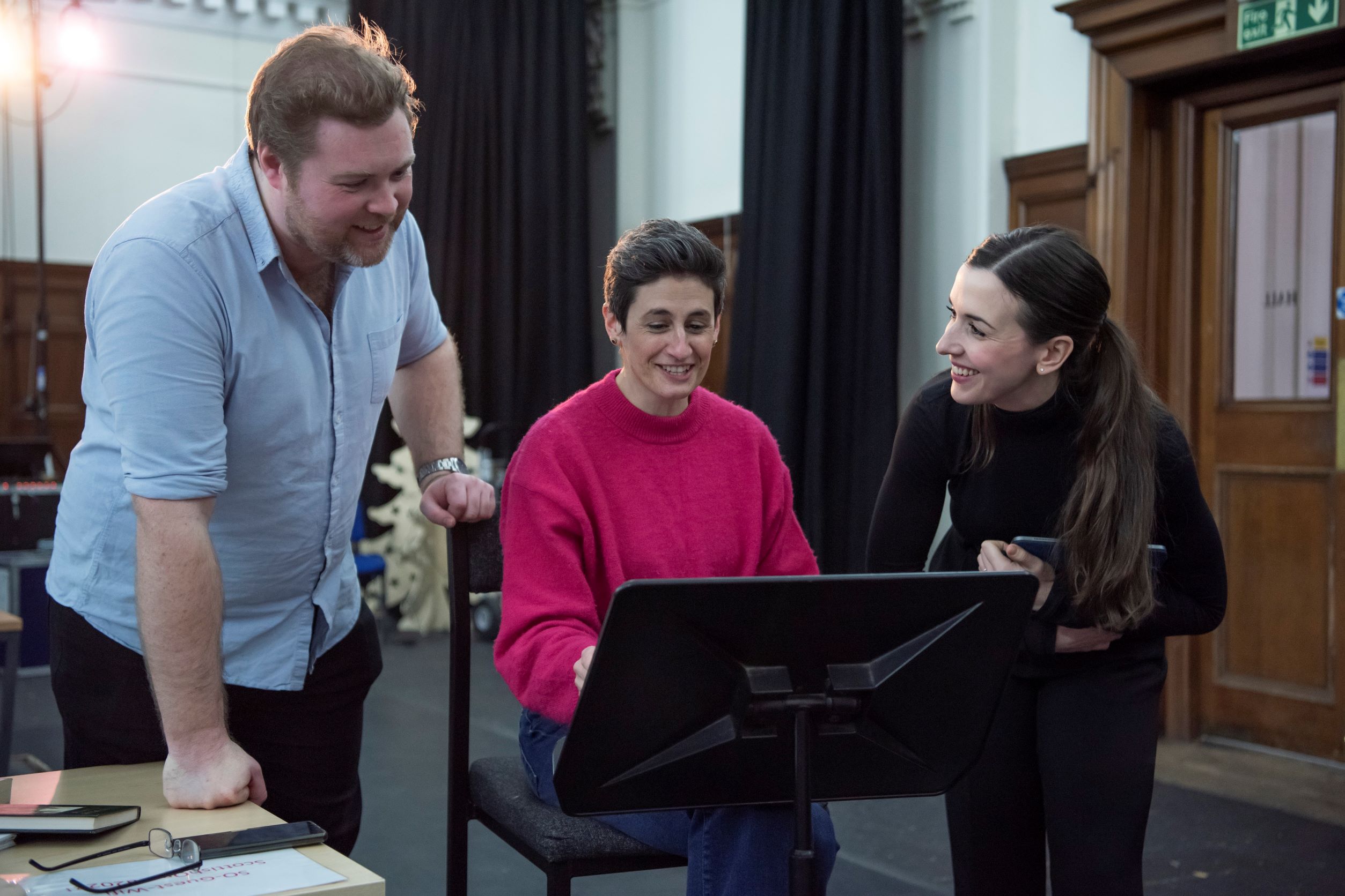 Andrew Henley, Emma Jenkins and Annie Reilly in Opera Highlights rehearsals. Scottish Opera 2023. Credit Kirsty Anderson..JPG