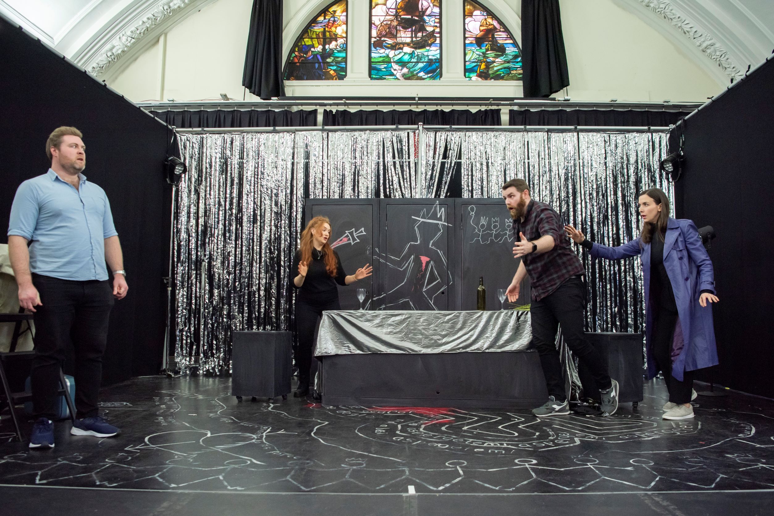 Andrew Henley, Holly Teague, Colin Murray and Annie Reilly in Opera Highlights rehearsals. Scottish Opera 2023. Credit Kirsty Anderson..JPG