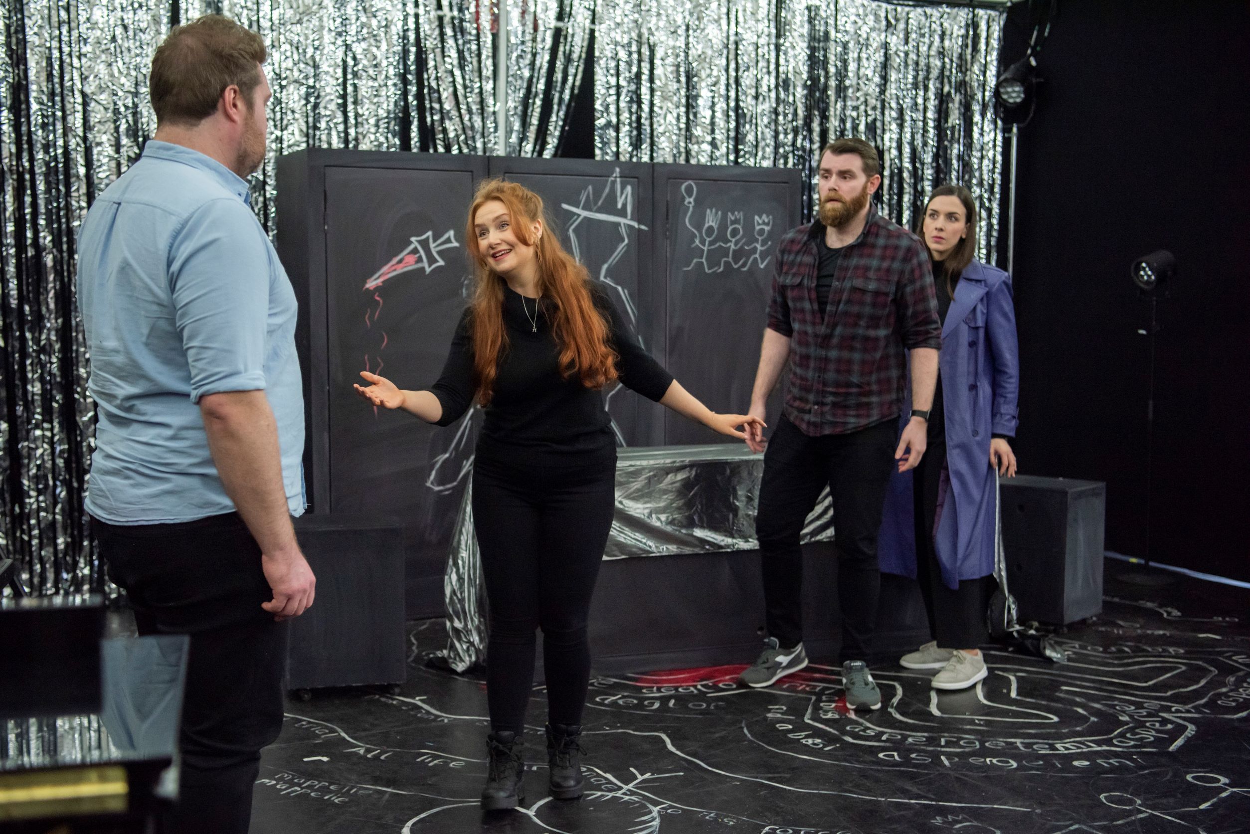 Andrew Henley, Holly Teague, Colin Murray and Annie Reilly in Opera Highlights rehearsals. Scottish Opera 2023. Credit Kirsty Anderson.JPG