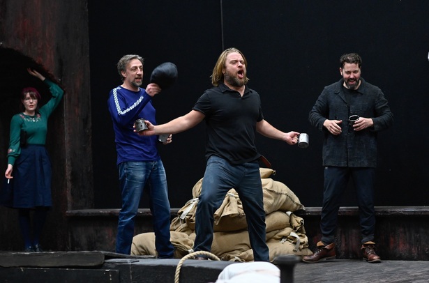 The cast of Il tabarro in rehearsals. Scottish Opera 2023. Credit Julie Howden.