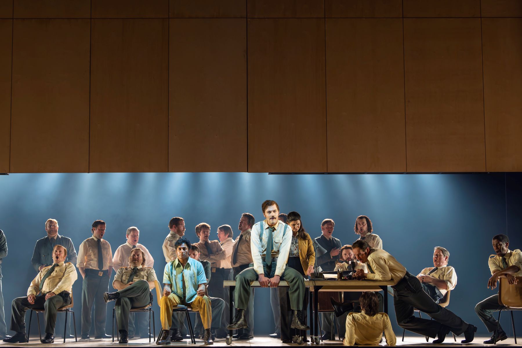 Alok Kumar (Don José) and Dan Shelvey (Moralès) in Carmen. Scottish Opera 2023. Credit James Glossop.