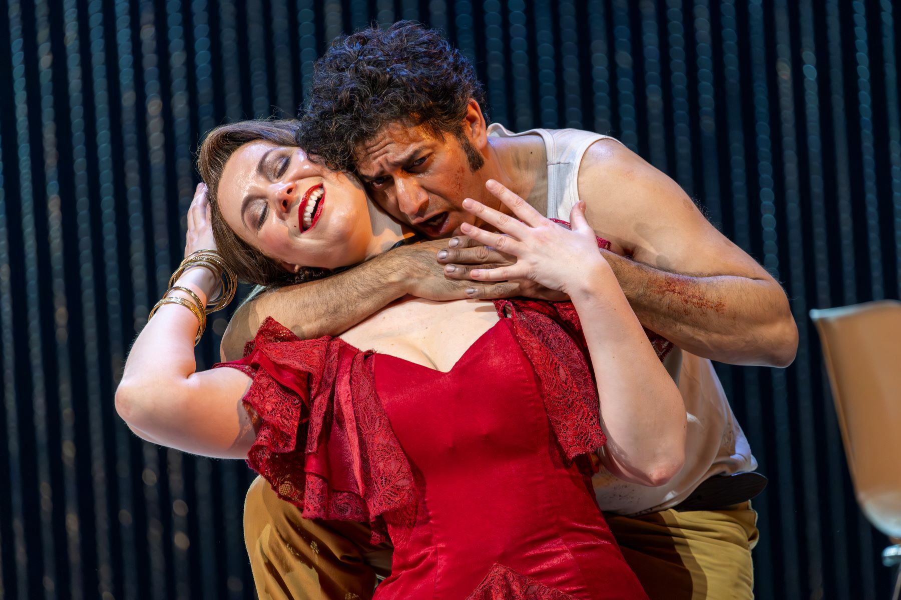 Justina Gringytė (Carmen) and Alok Kumar (Don José) in Carmen. Scottish Opera 2023. Credit James Glossop.