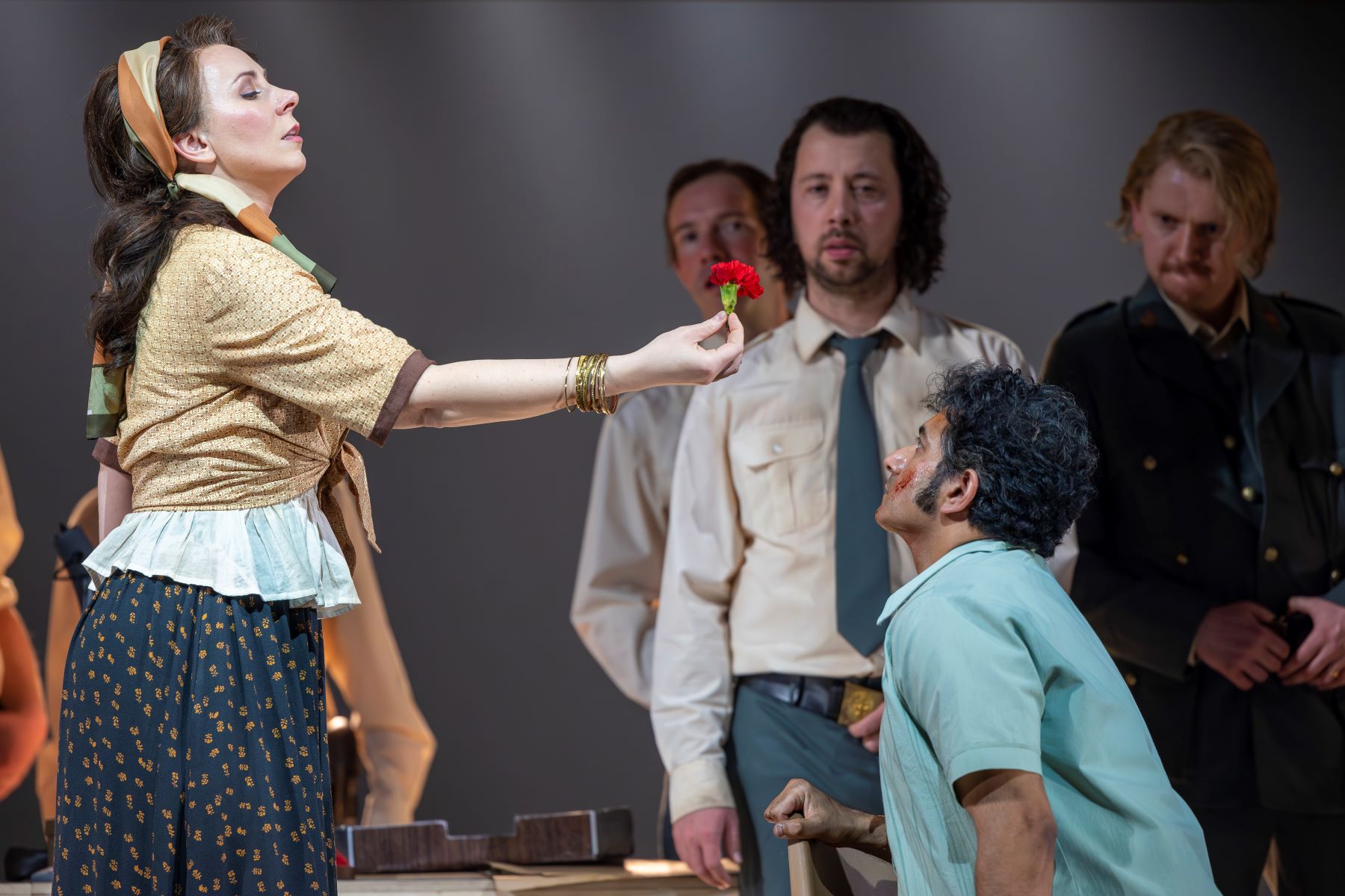 Justina Gringytė (Carmen) and Alok Kumar (Don José) in Carmen. Scottish Opera 2023. Credit James Glossop