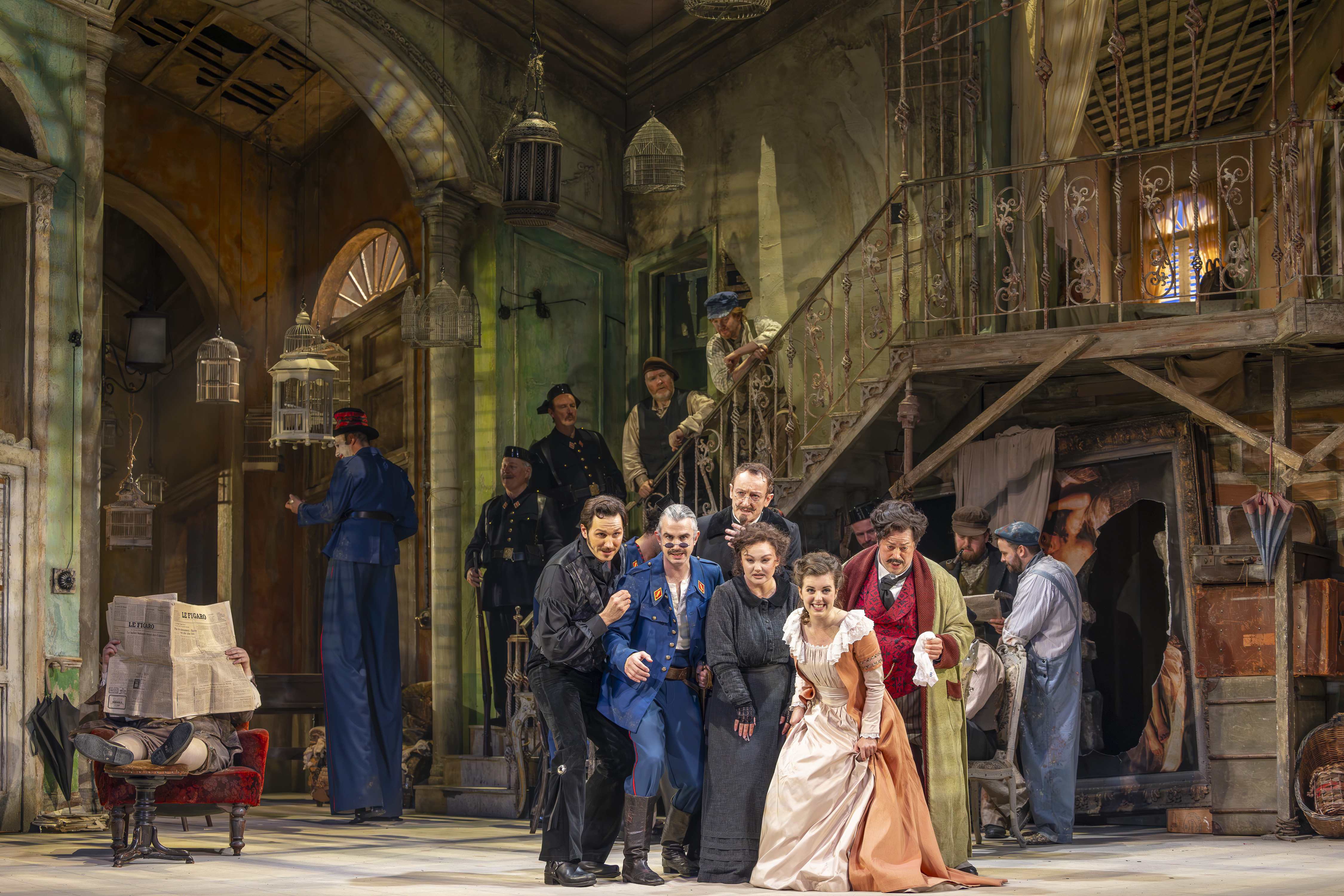 The cast of The Barber of Seville. Scottish Opera 2023. Credit James Glossop