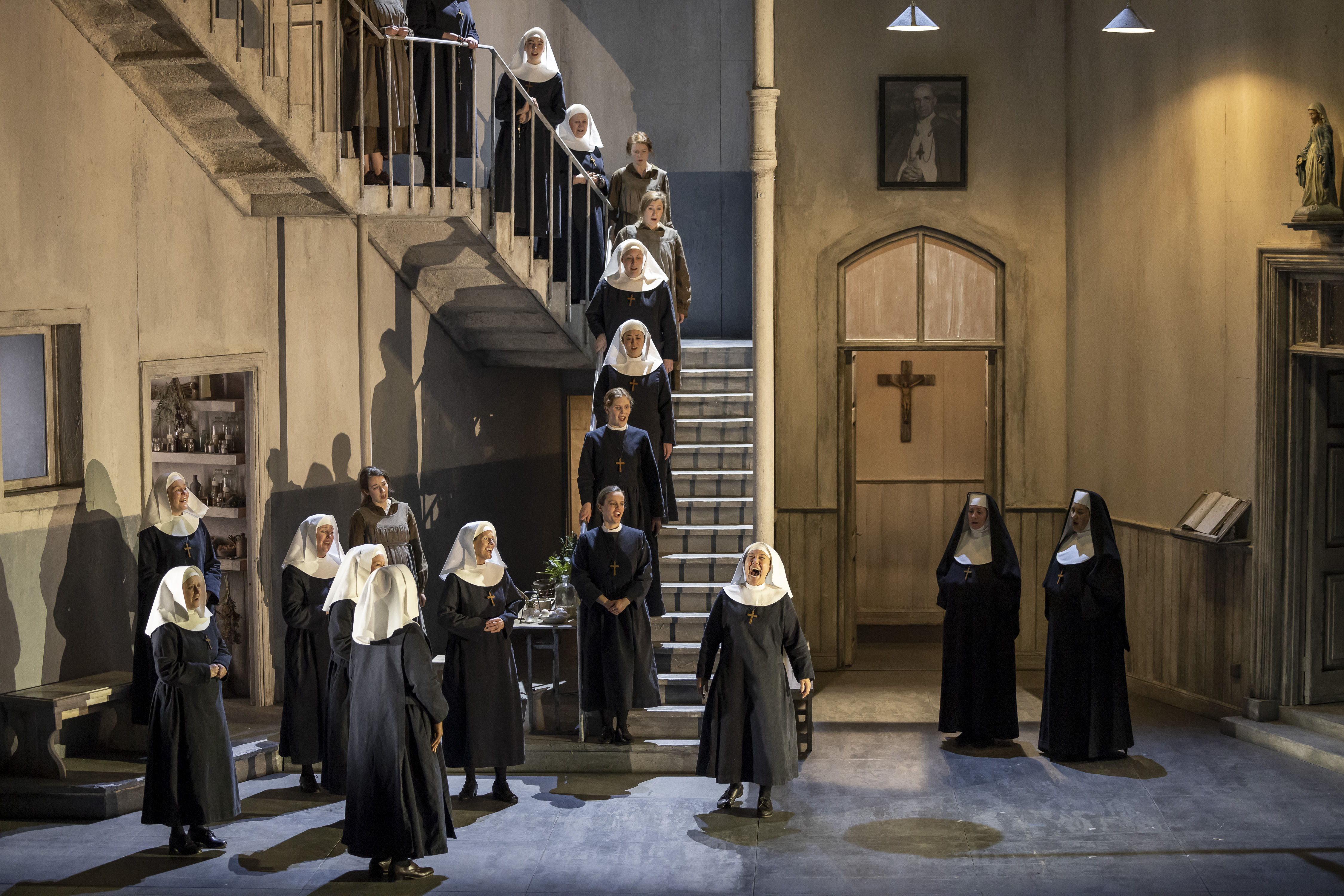 Sunyoung Seo (Sister Angelica) and the cast of Puccini's Suor Angelica, part of Il trittico. Scottish Opera 2023. Credit: James Glossop..