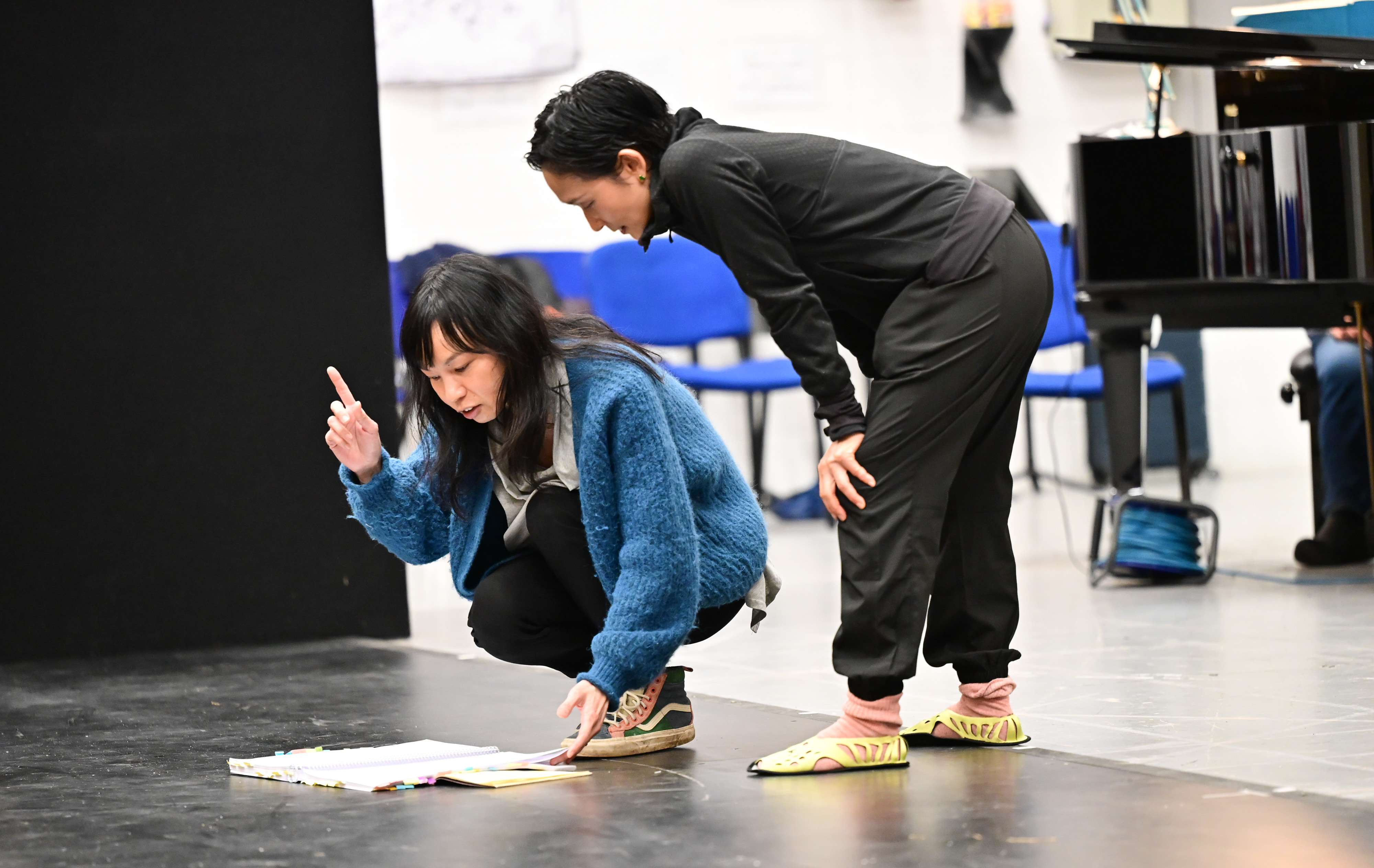 Keiko Sumida (Assistant Director) And Akiko Kitamura (Choreographer), During Rehearsals Of The Great Wave. Credit Julie Howden..
