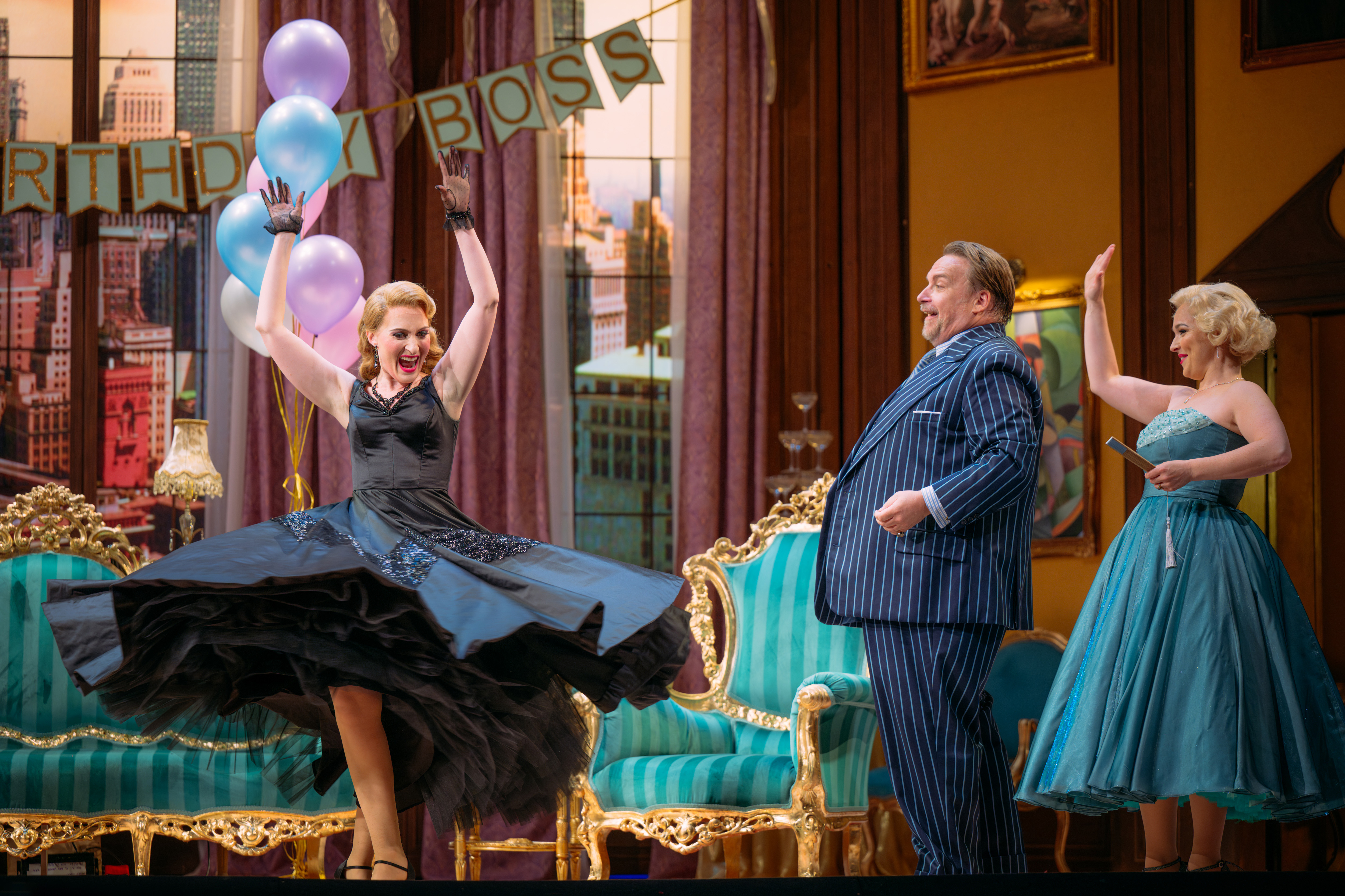Paula Sides (Hanna Glawari), Henry Waddington (Don Zeta) And Rhian Lois (Valentina) In The Merry Widow. Credit Mihaela Bodlovic..