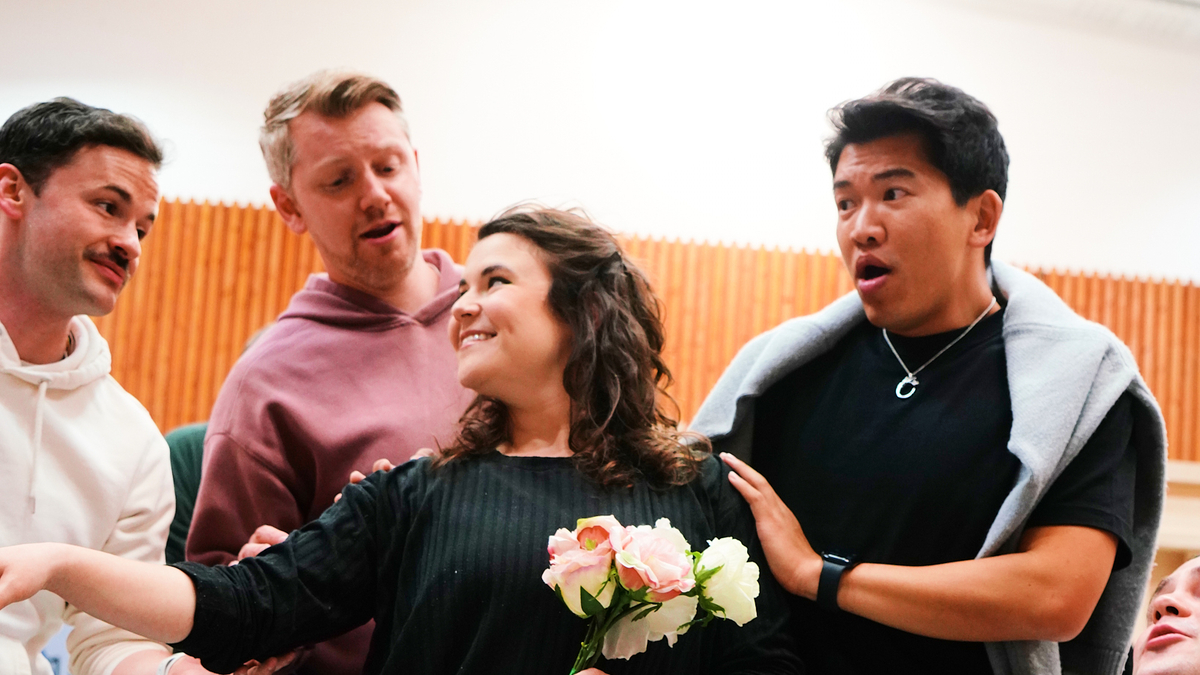 Kira Kaplan (The Plaintiff) And The Cast Of Trial By Jury. Credit Ruby Pluhar..