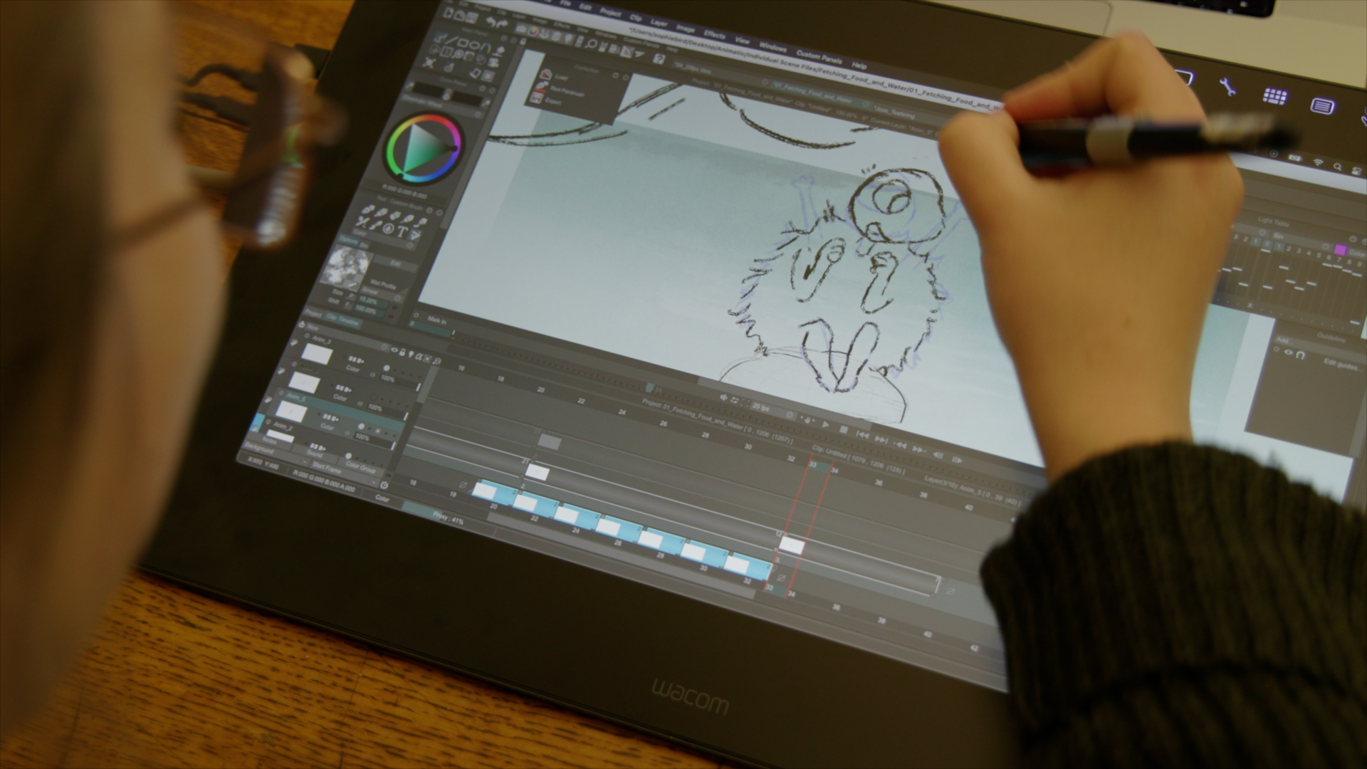 Behind The Scenes Of Josefine: Sophie Bird sketching Josefine