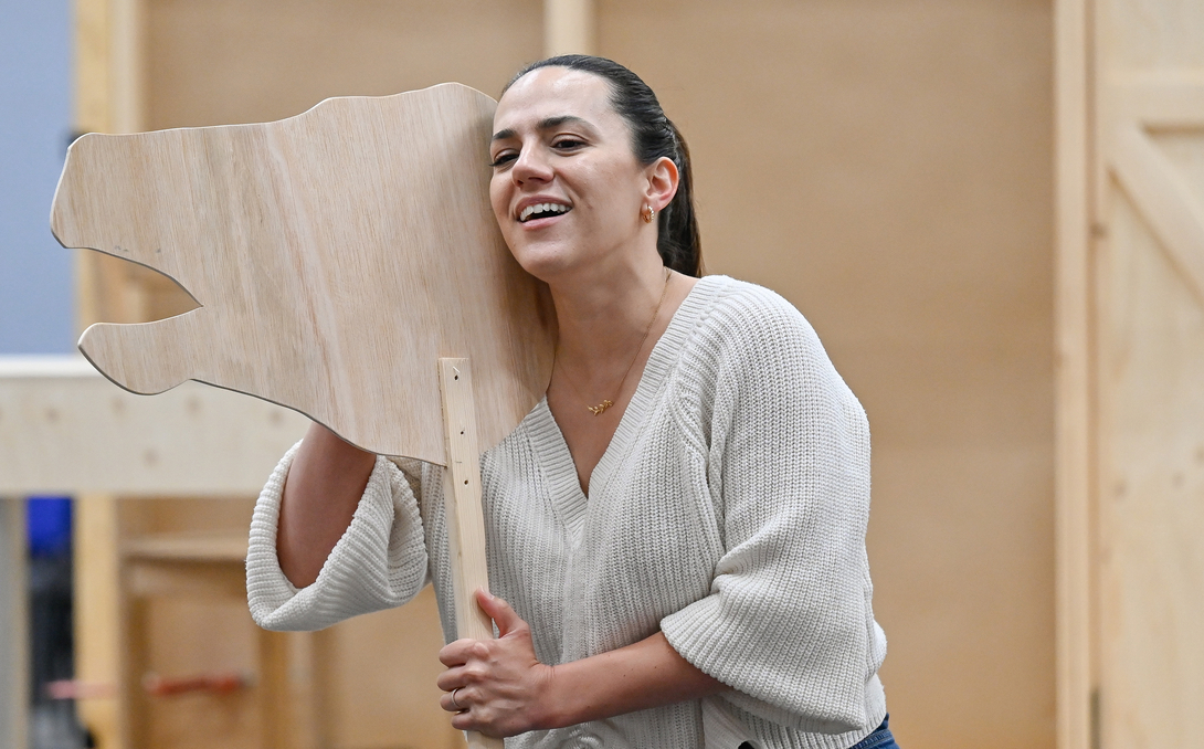 Daniela Mack (Theresa Hart) in rehearsal for The Galloping Cure. Scottish Opera 2026. Credit Julie Howden..