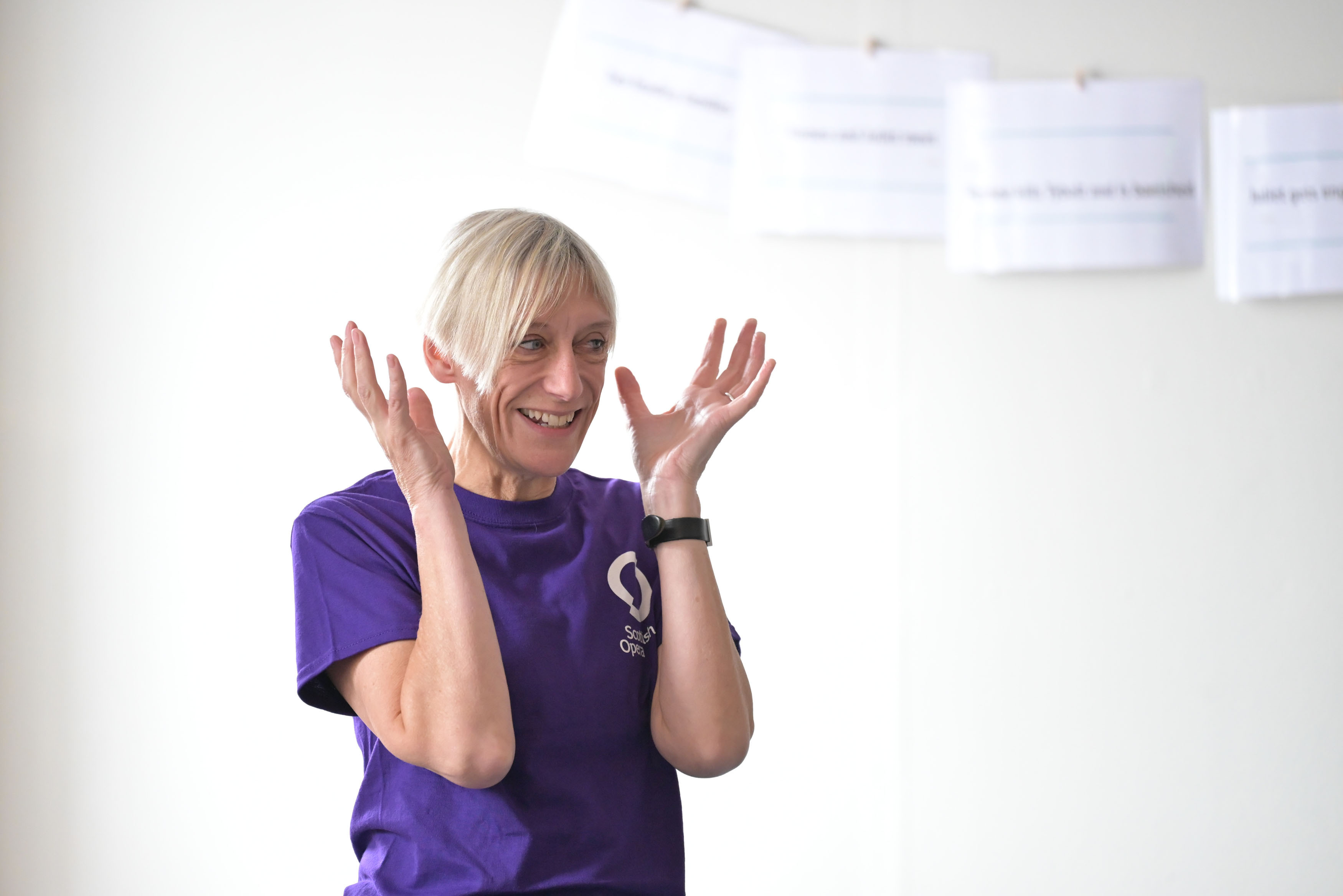 Musical specialist Karen MacIver in How to stage an opera workshop at Village Theatre, East Kilbride. 2025 Credit Julie Howden..