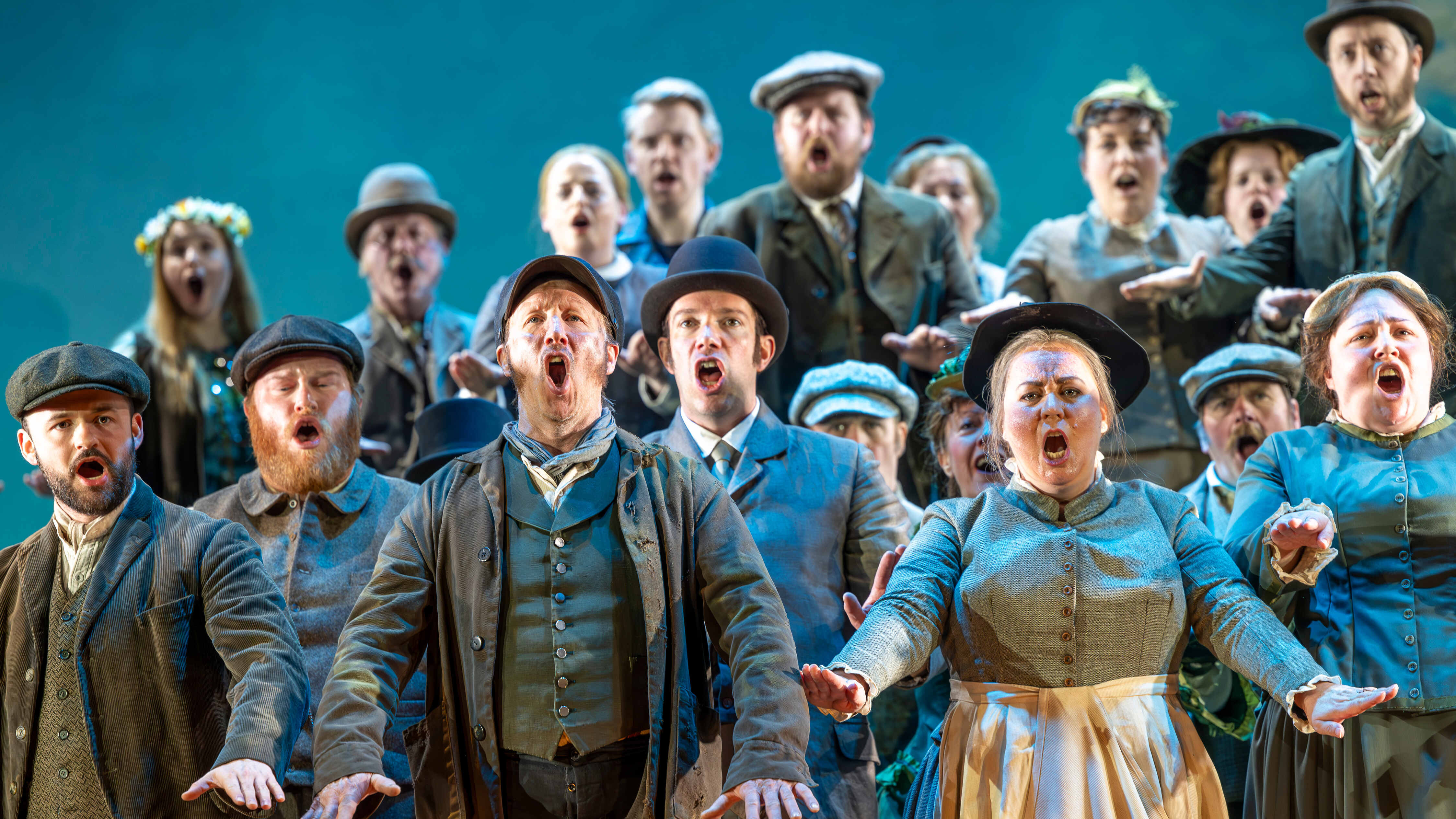 The chorus of Scottish Opera's production of Marx in London!. Credit James Glossop..